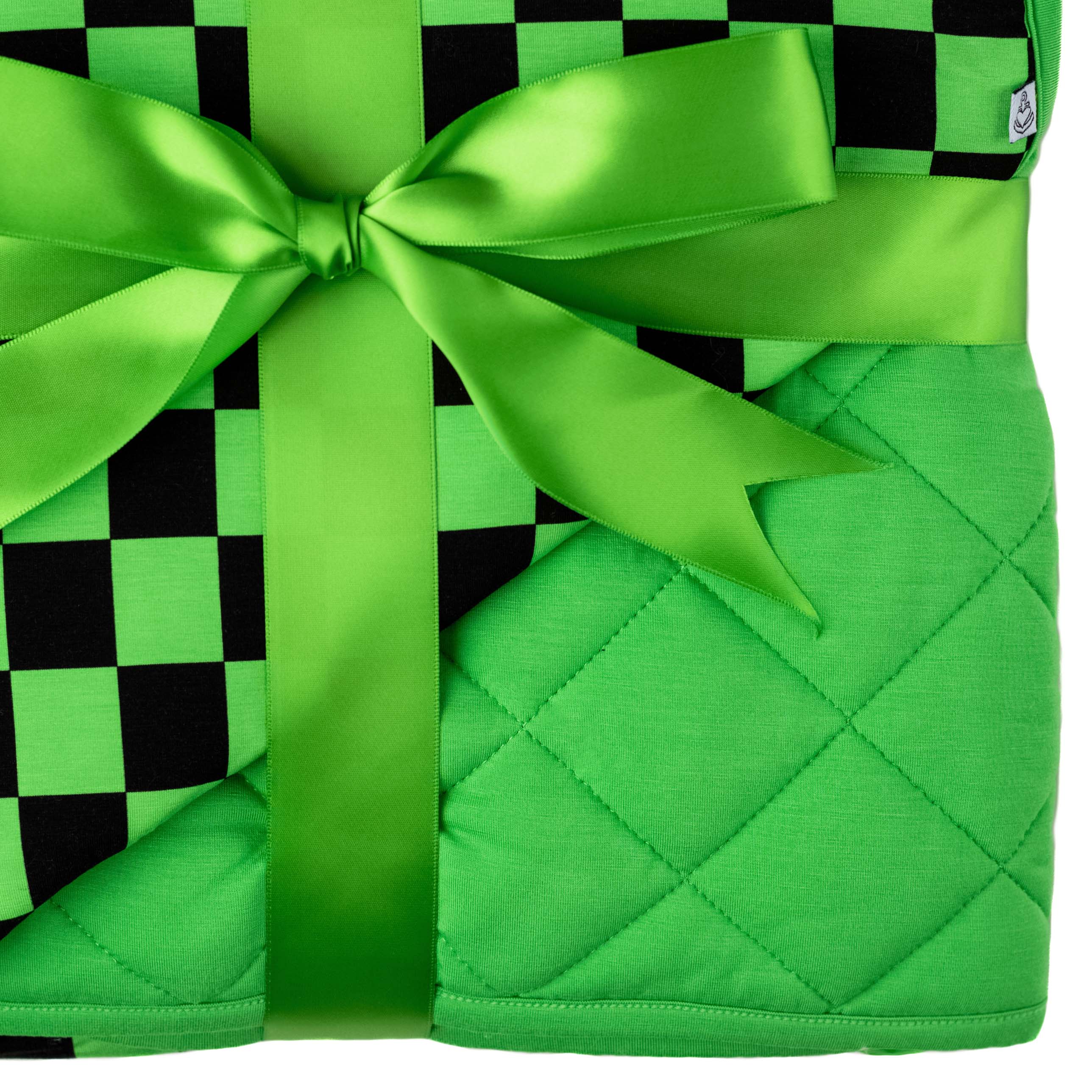 Green Checkers | Quilted Bamboo Adult Blanket