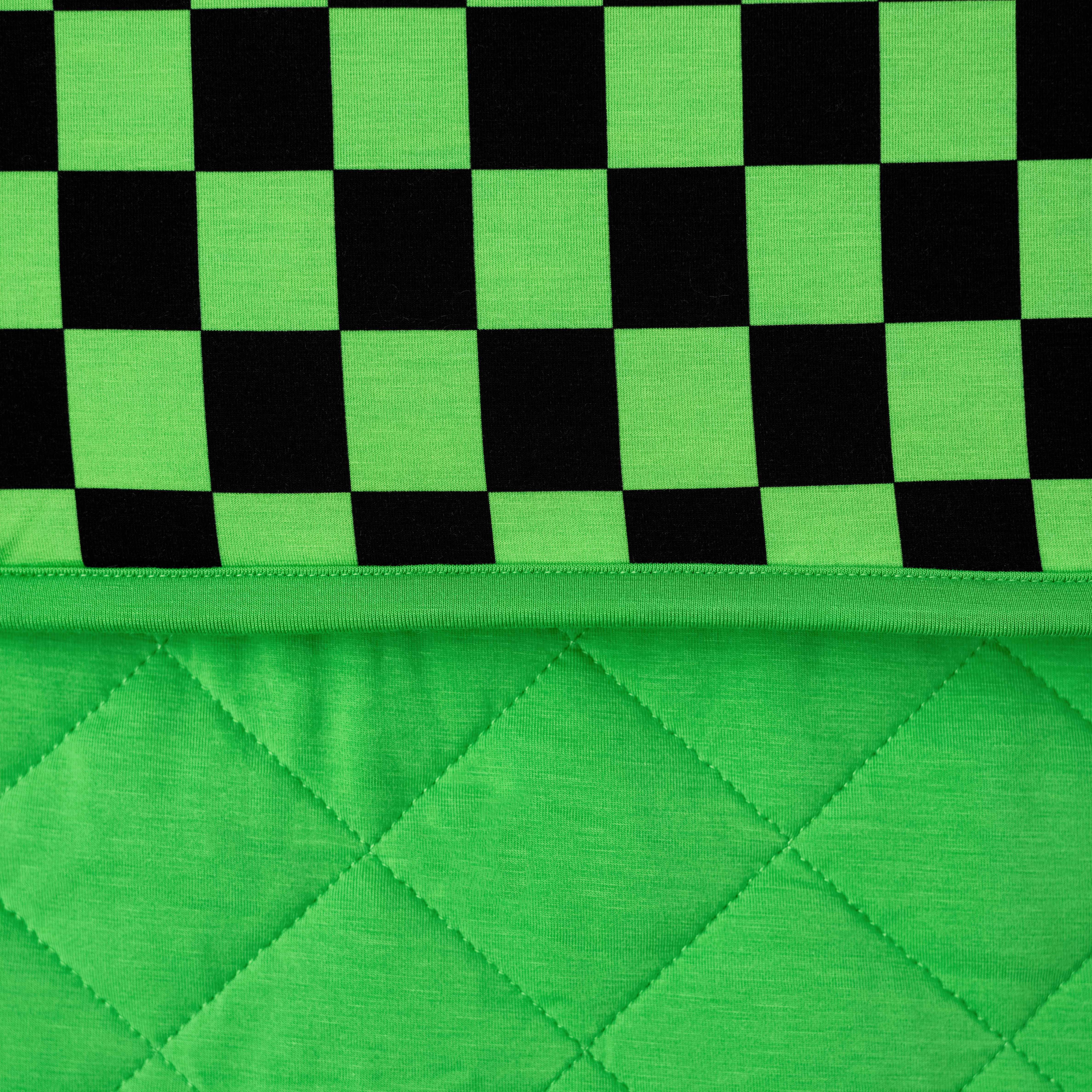 Green Checkers | Quilted Bamboo Adult Blanket