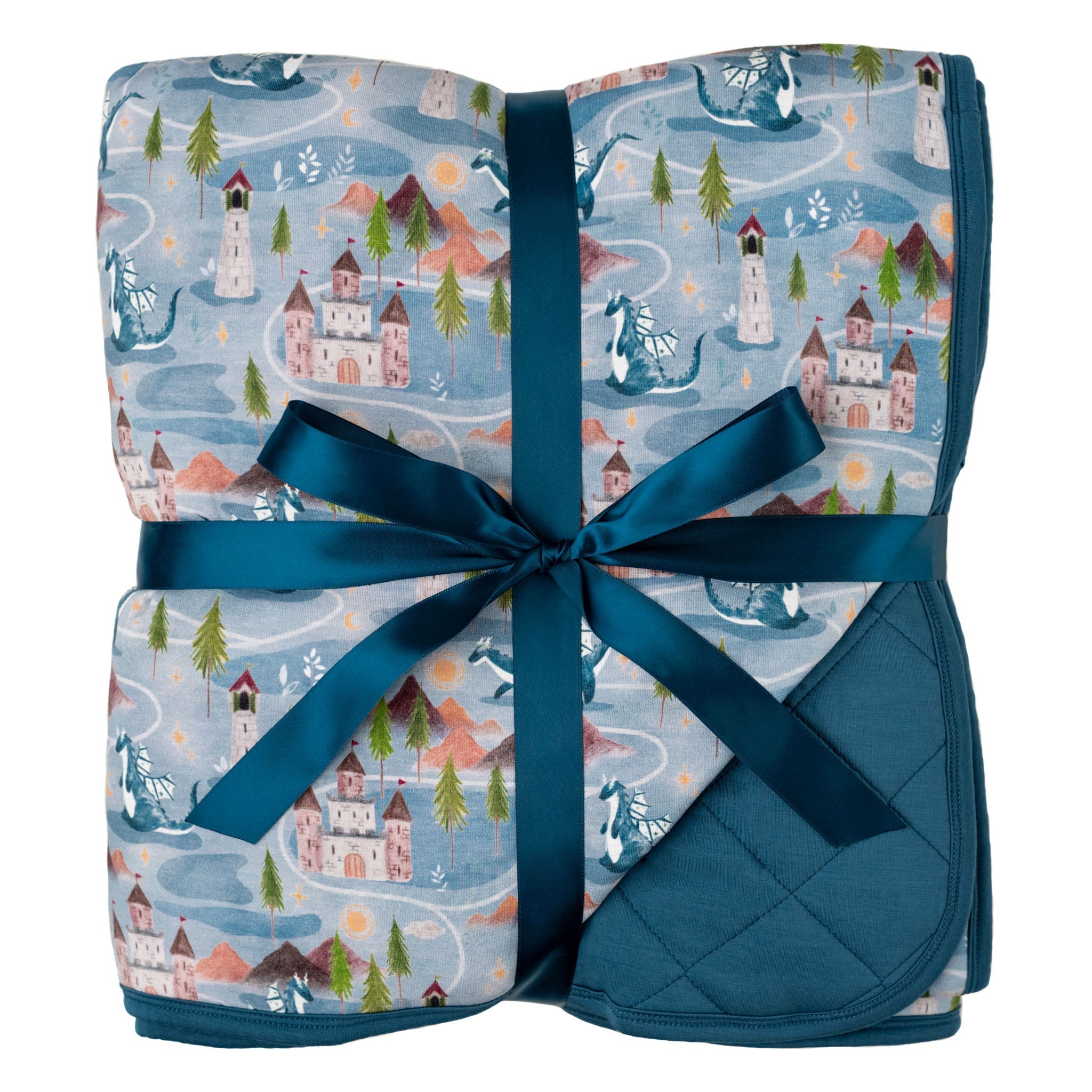 Castles & Dragons | Quilted Bamboo Toddler Blanket