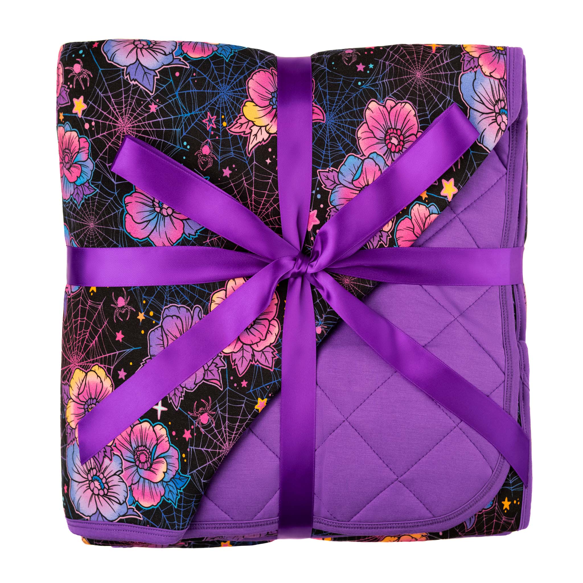 Halloween | Violet Webs | Quilted Bamboo Toddler Blanket