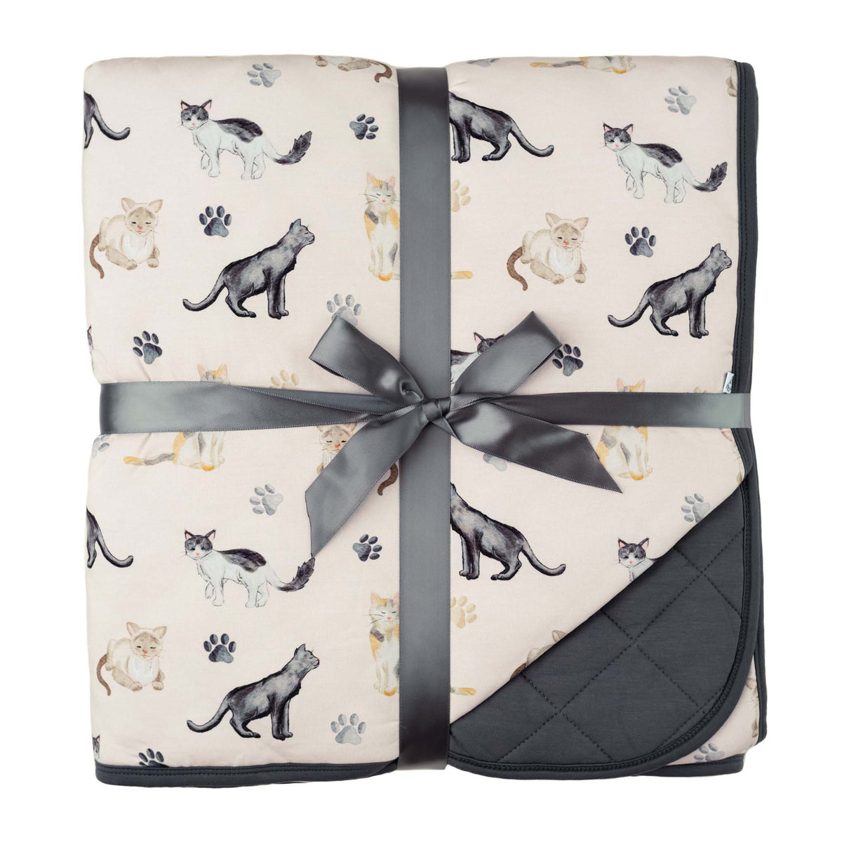 Cats & Paws | Bamboo Quilted Toddler Blanket