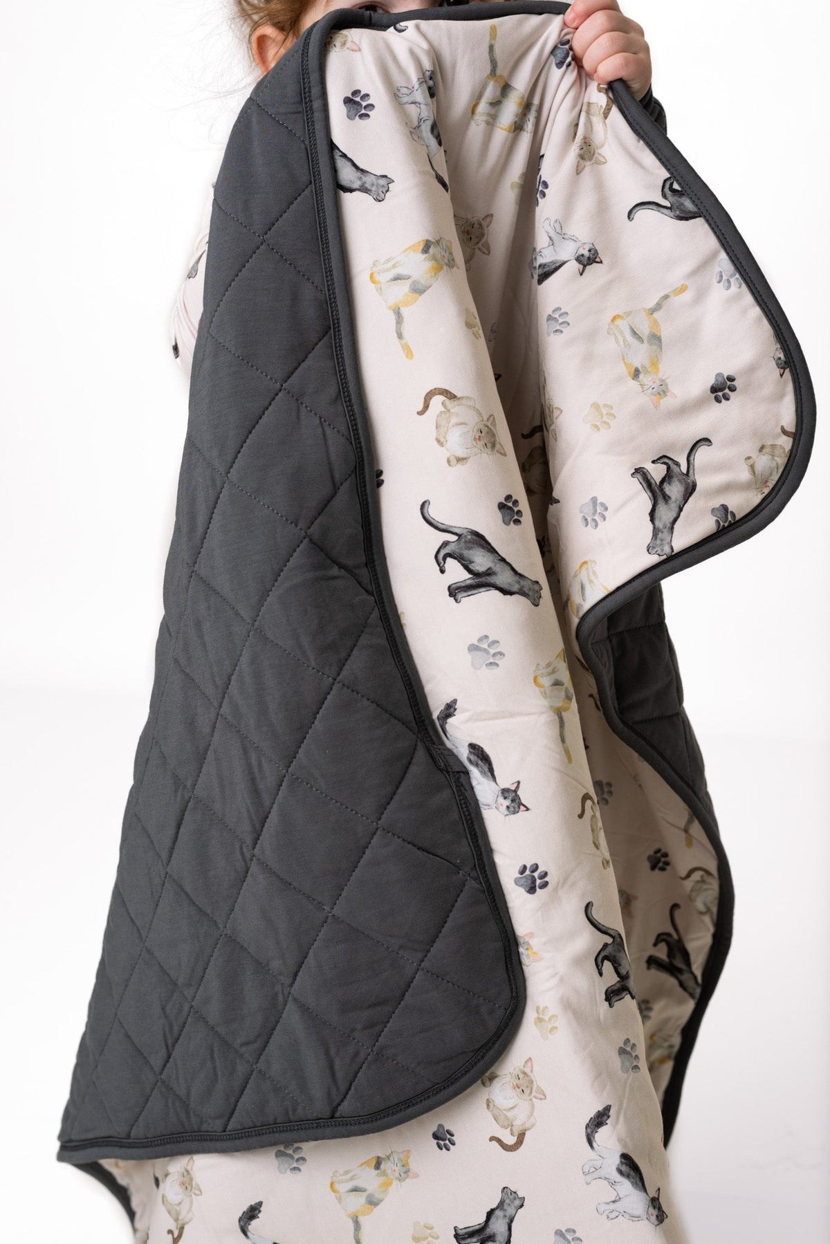 Cats & Paws| Bamboo Quilted Mini Baby Blanket