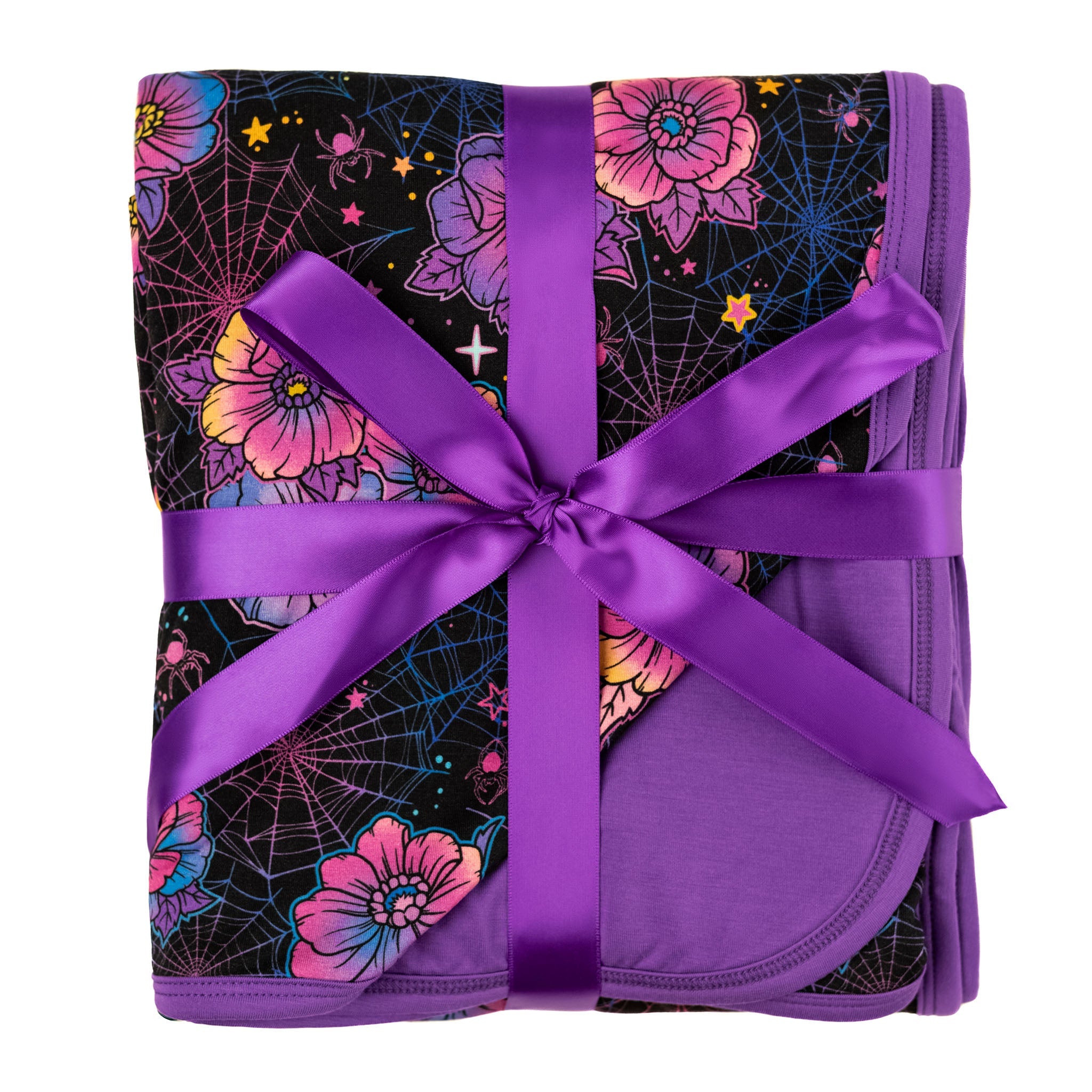 Halloween | Violet Webs | Double Layer Bamboo Toddler Blanket