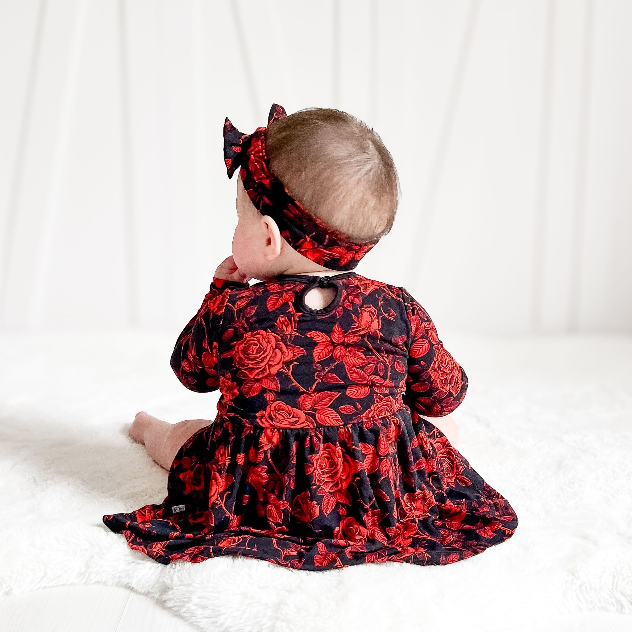 Midnight Roses | Bamboo Baby Bodysuit Dress