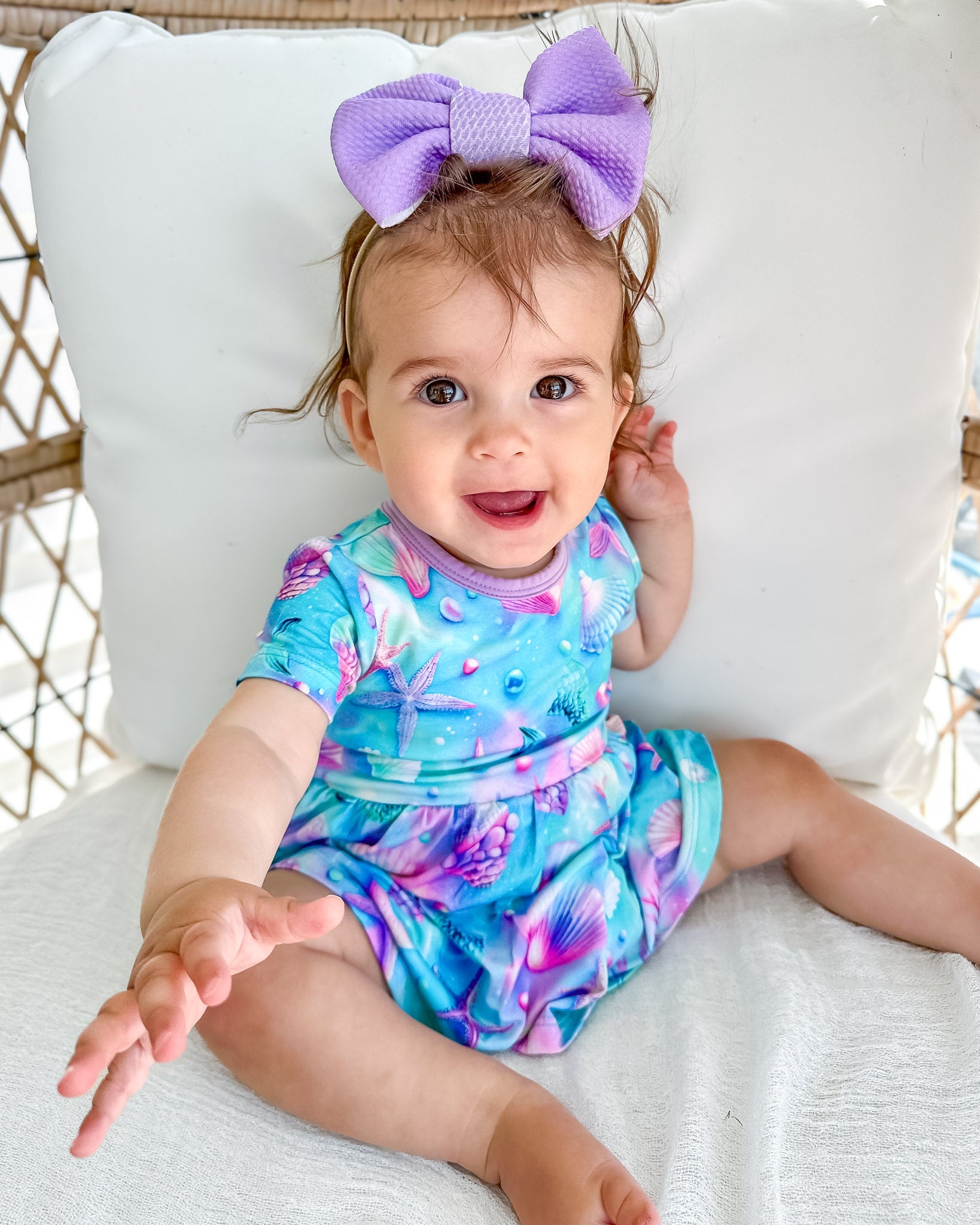 Magical Mermaid Shells | Baby & Toddler Bamboo Bodysuit Dress