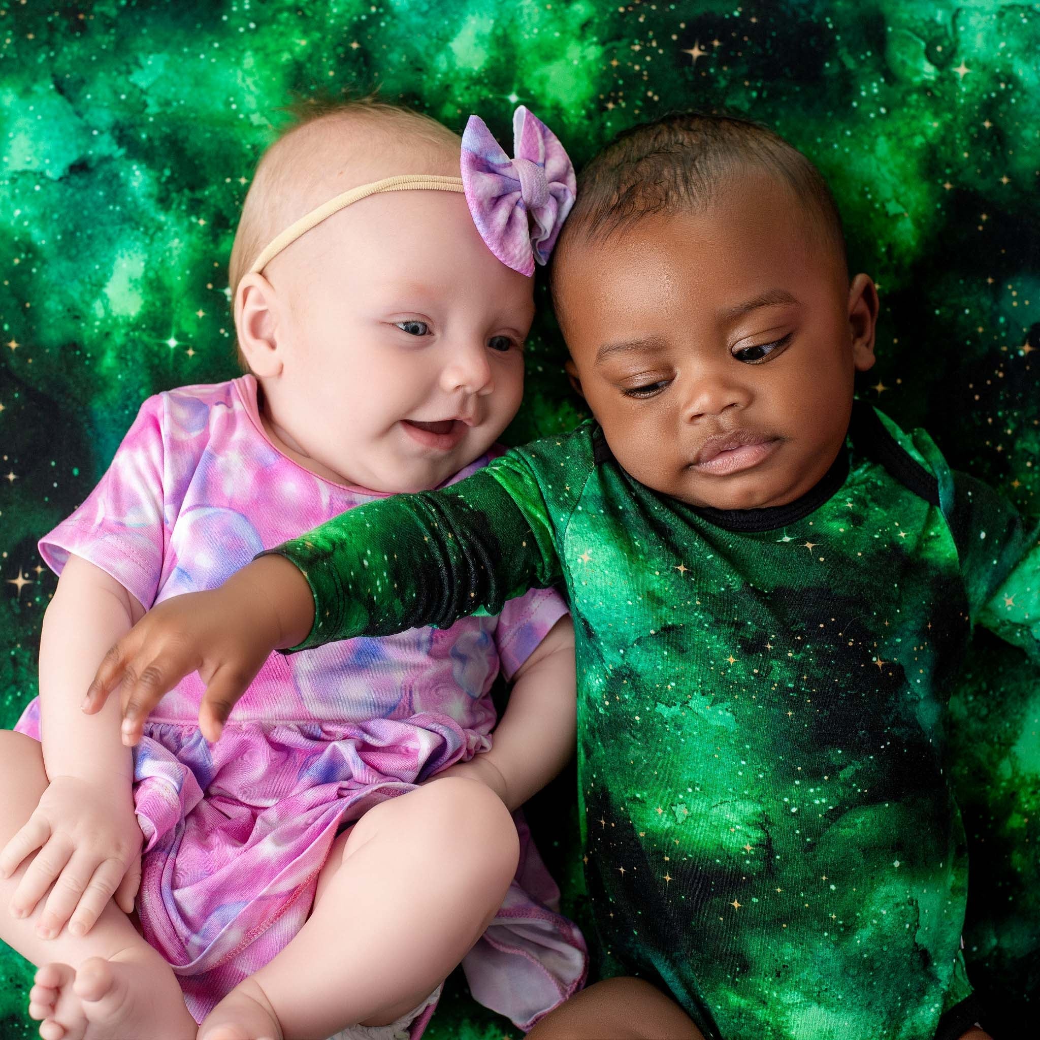 Wicked Cute | Green Galaxy Elixir | Bamboo Full Fitted Sheet