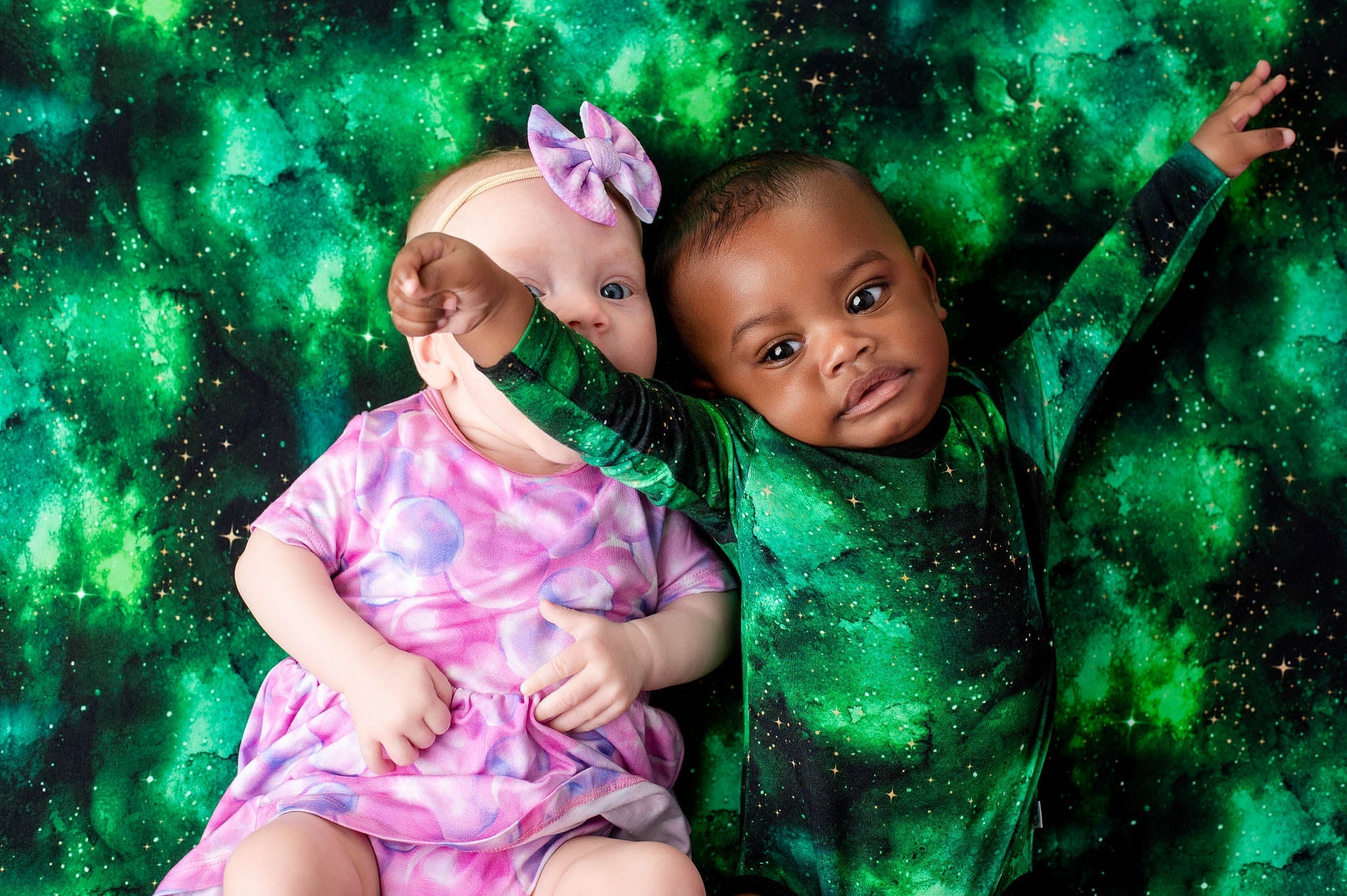 Wicked Cute | Green Galaxy Elixir | Bamboo Full Fitted Sheet