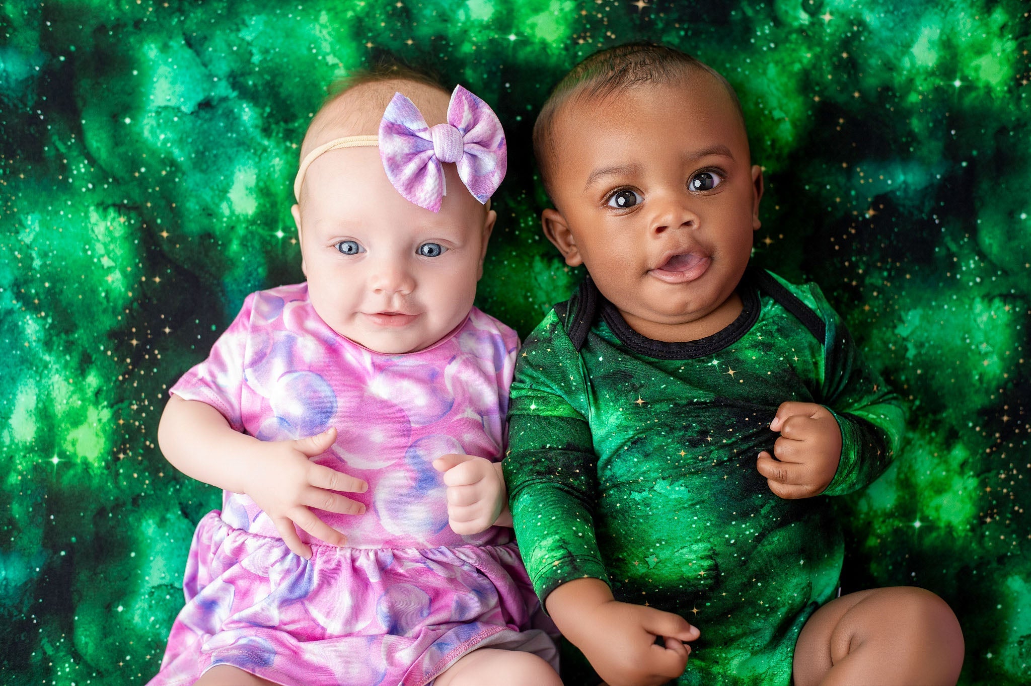 Wicked Cute | Green Galaxy Elixir | Bamboo Full Fitted Sheet