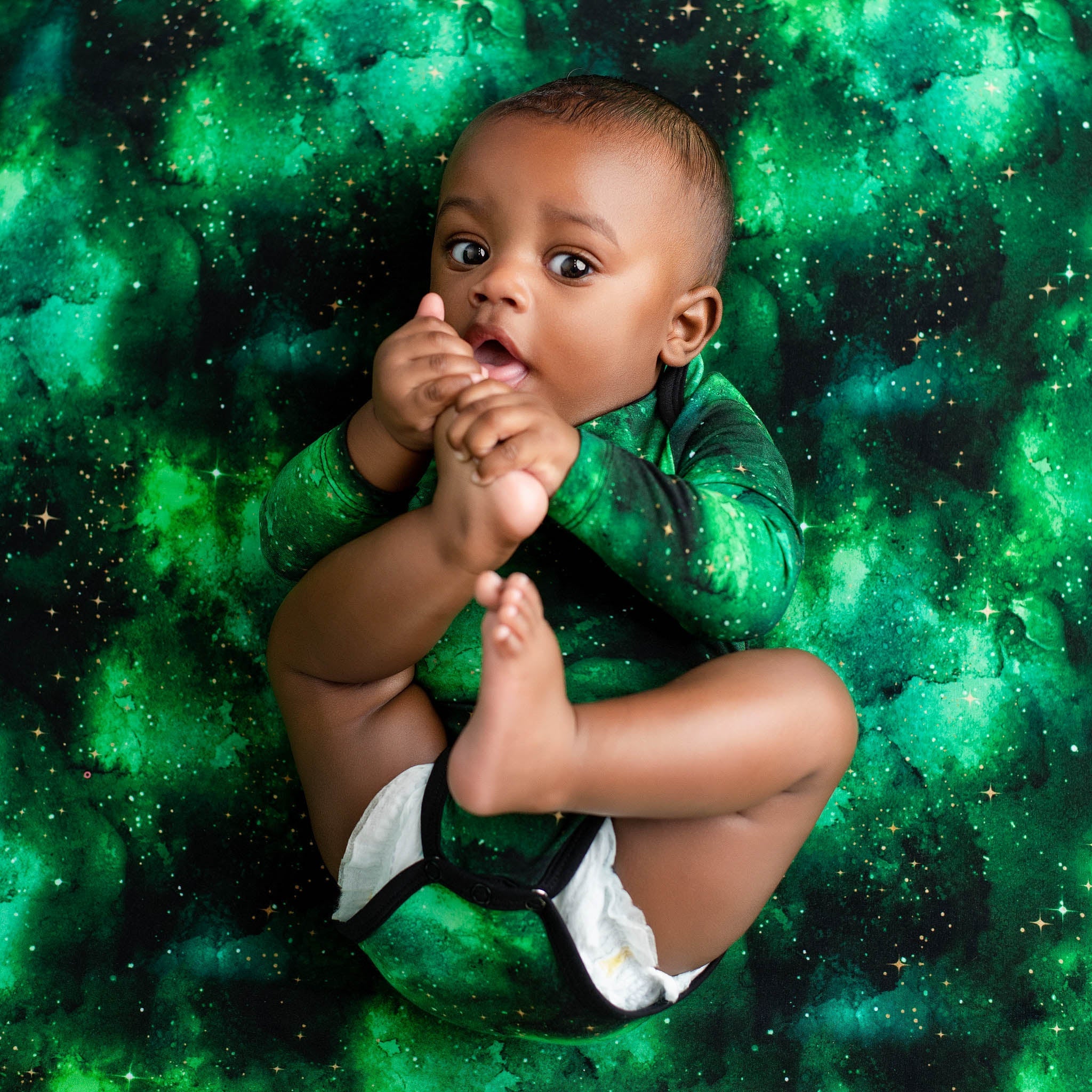 Wicked Cute | Green Galaxy Elixir | Bamboo Baby Onesie