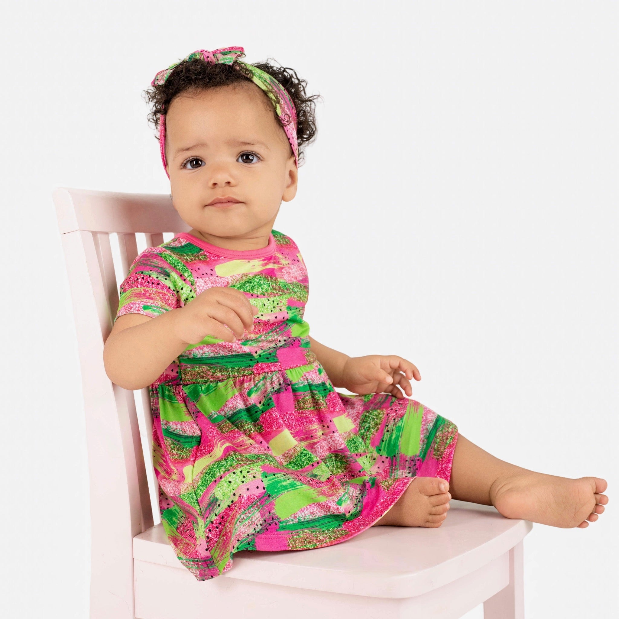 Watermelon Glitter | Baby & Toddler Bamboo Bodysuit Dress