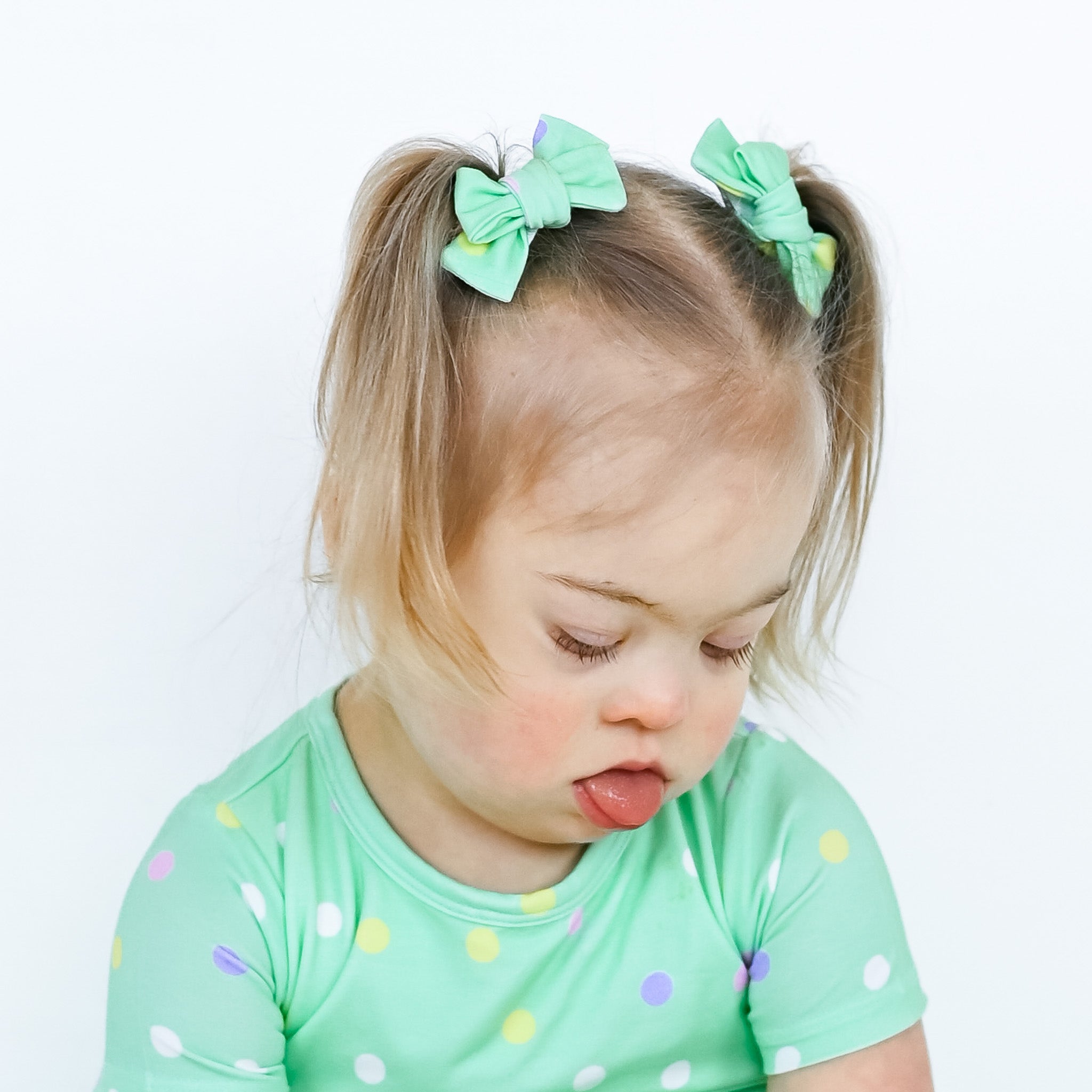 Pastel Dots | Baby Bamboo Clip On Bow Set