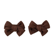 Chocolate | Baby Bamboo Clip On Bow Set *new Style*