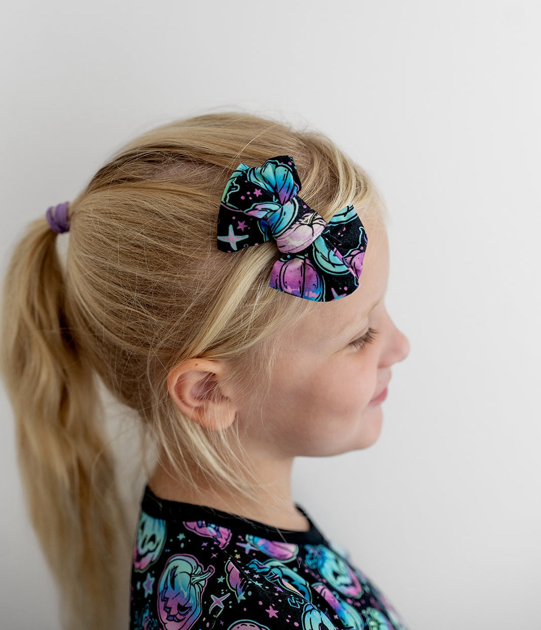 Halloween | Starlight Pumpkins | Toddler Bamboo Clip On Bow *new Style*