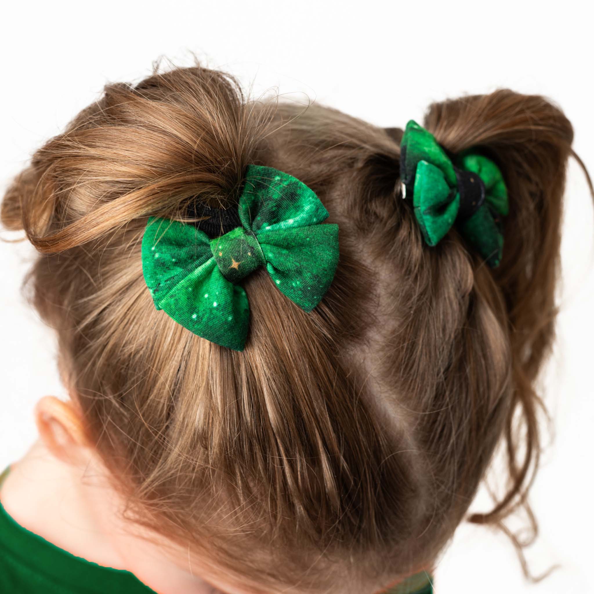 Wicked Cute | Green Galaxy Elixir | Pigtail Clip Bows