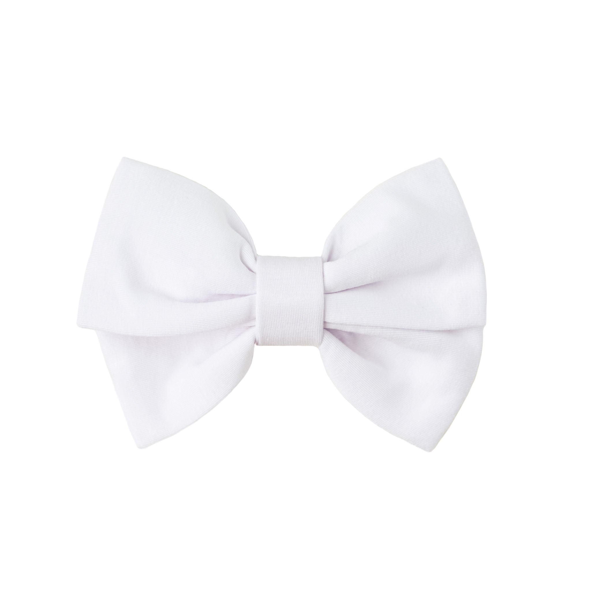 White | Bamboo Big Clip On Bow
