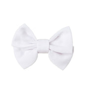 White | Bamboo Small Clip On Bow