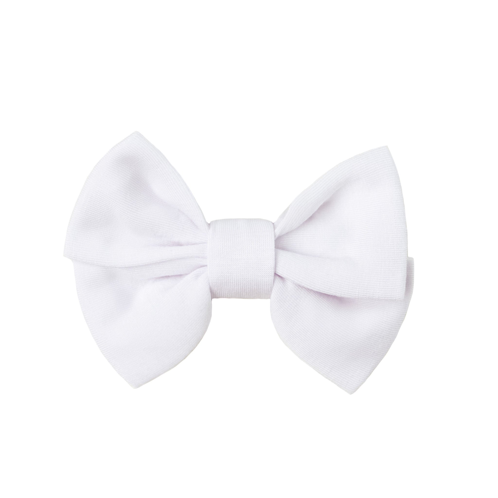 White | Bamboo Small Clip On Bow