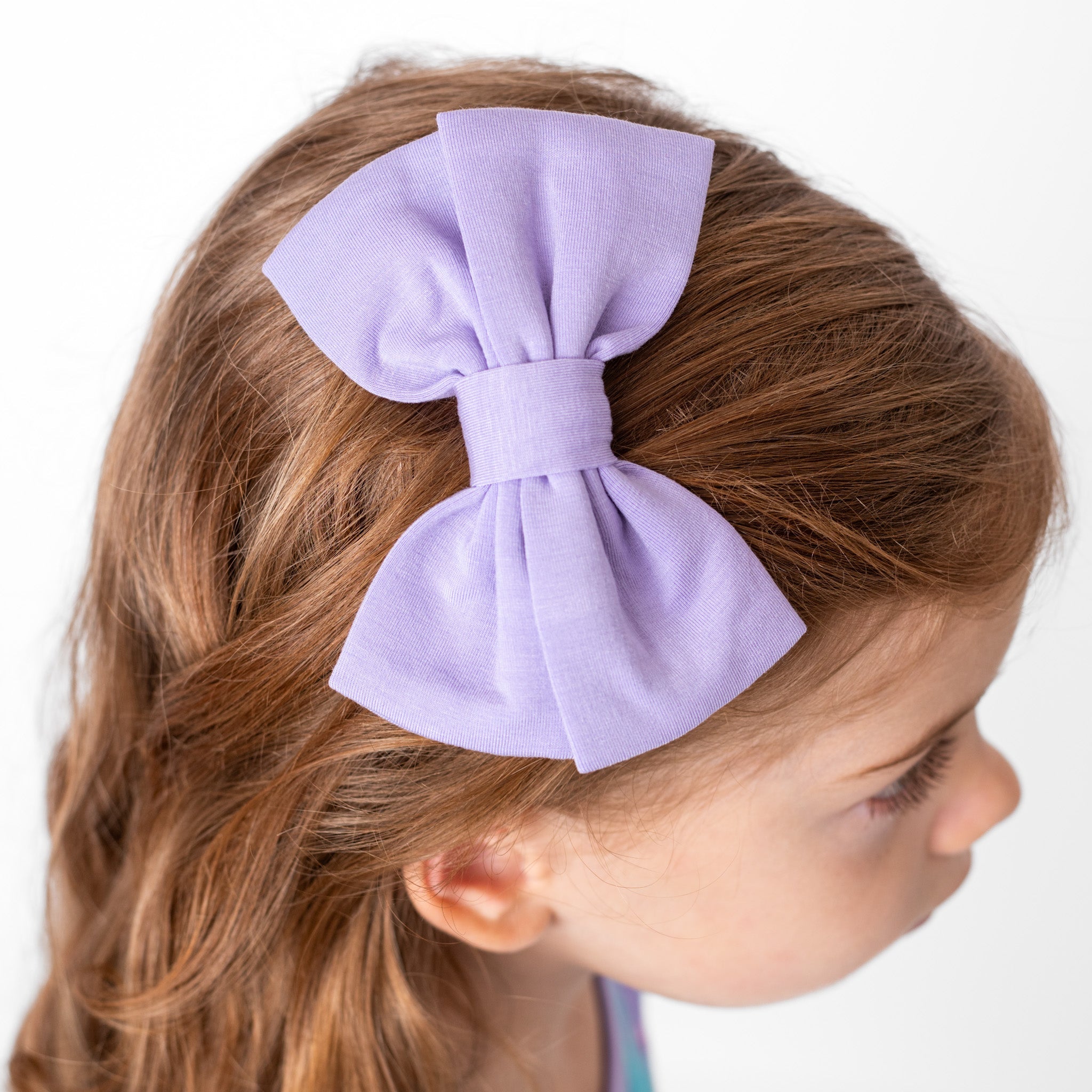 Pale Lavender | Bamboo Big Clip On Bow
