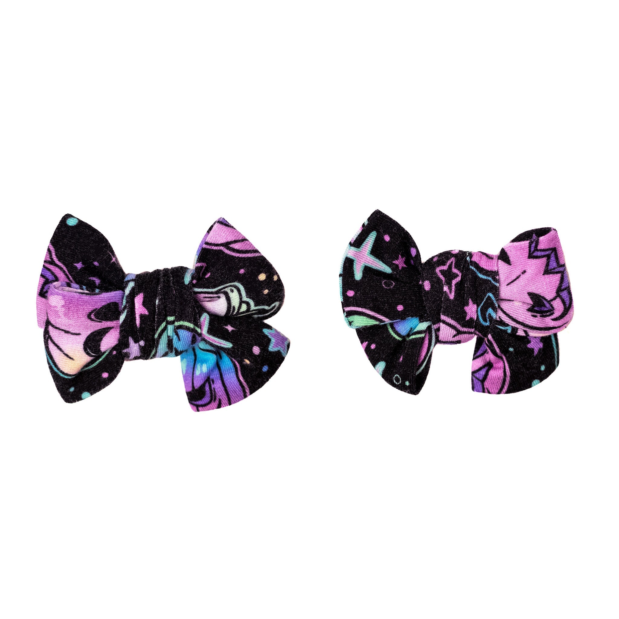 Halloween | Starlight Pumpkins | Baby Bamboo Clip On Bow Set *new Style*