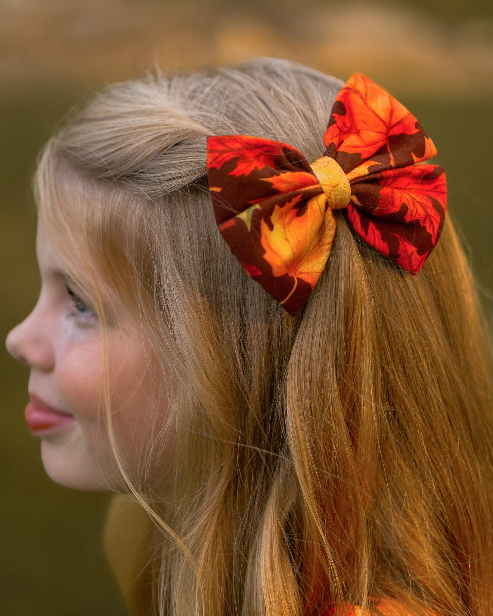 Autumn Leaves | Bamboo Big Clip On Bow