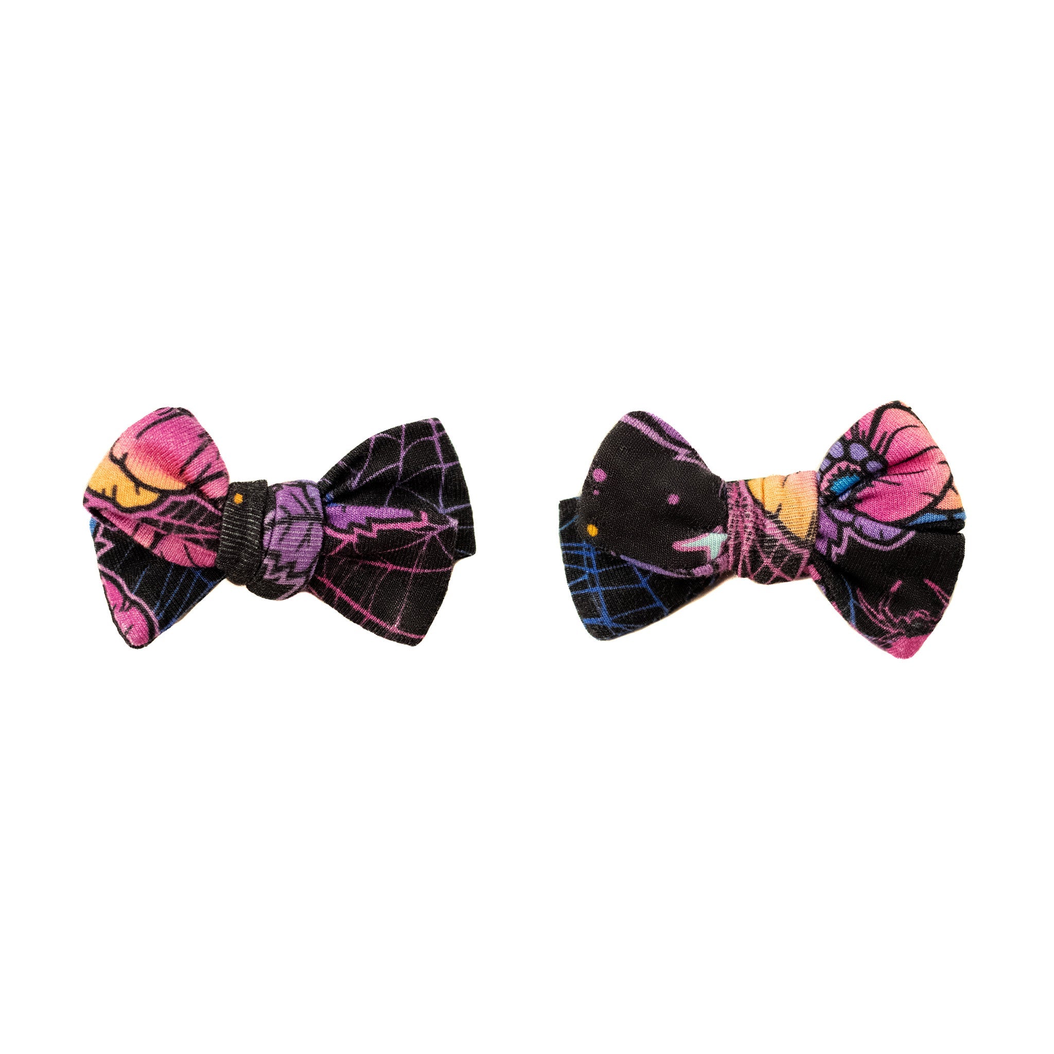 Halloween | Violet Webs | Baby Bamboo Clip On Bow Set *new Style*