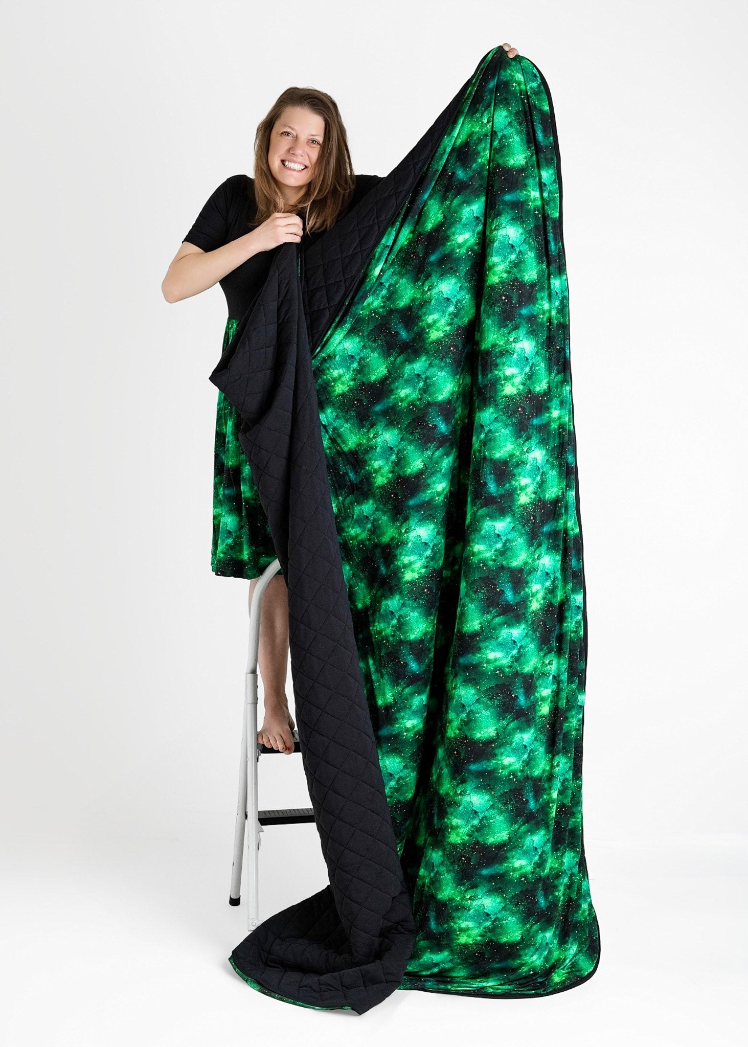 Wicked Cute | Green Galaxy Elixir | Bamboo Quilted Adult Blanket