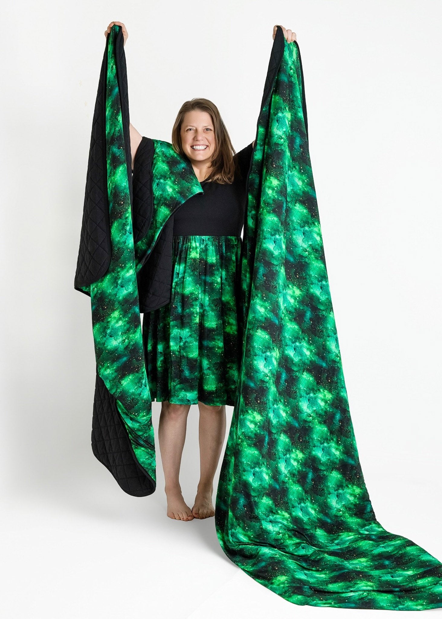 Wicked Cute | Green Galaxy Elixir | Bamboo Quilted Adult Blanket