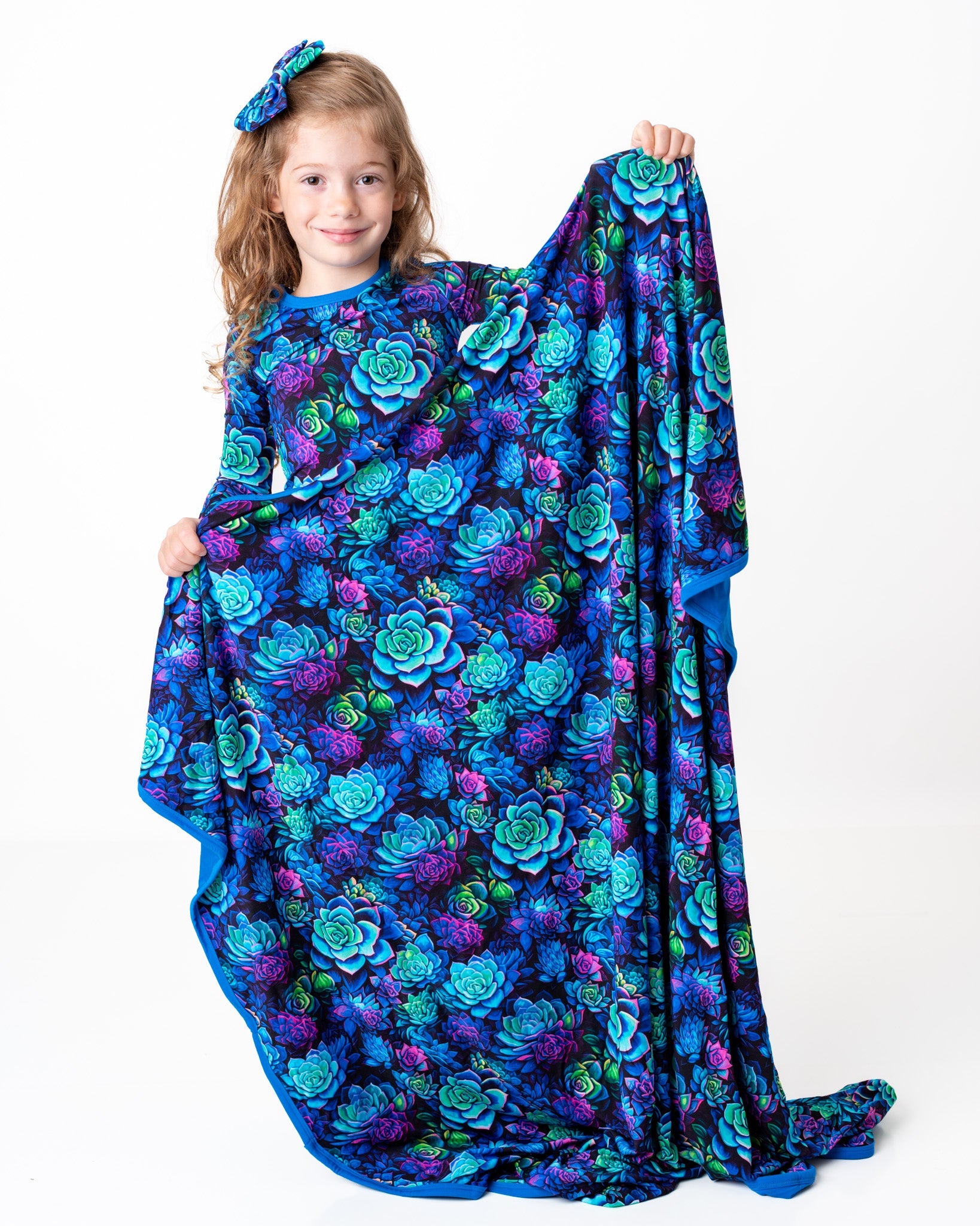 Electric Succulents | Bamboo Double Layer Toddler Blanket