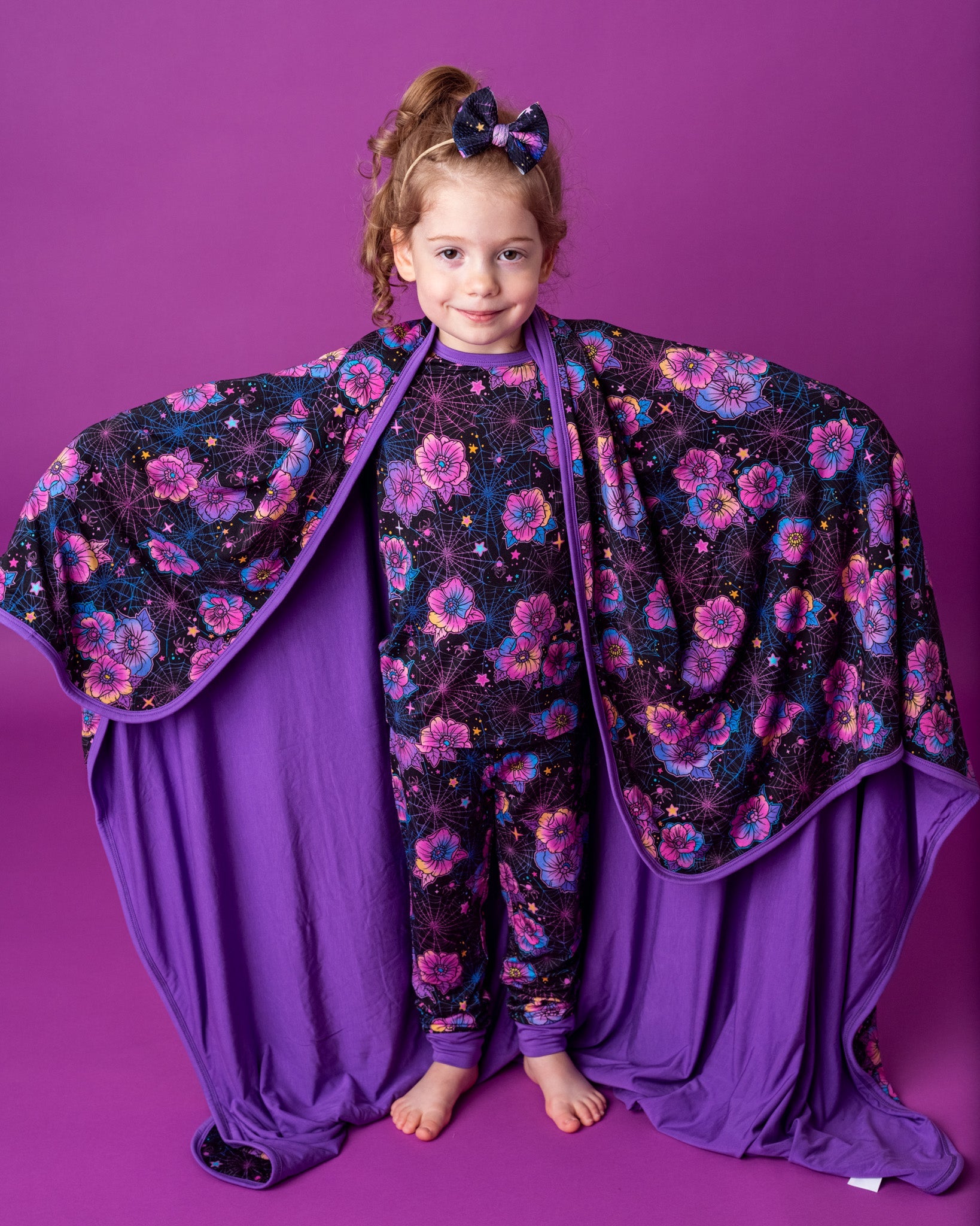 Halloween | Violet Webs | Double Layer Bamboo Toddler Blanket