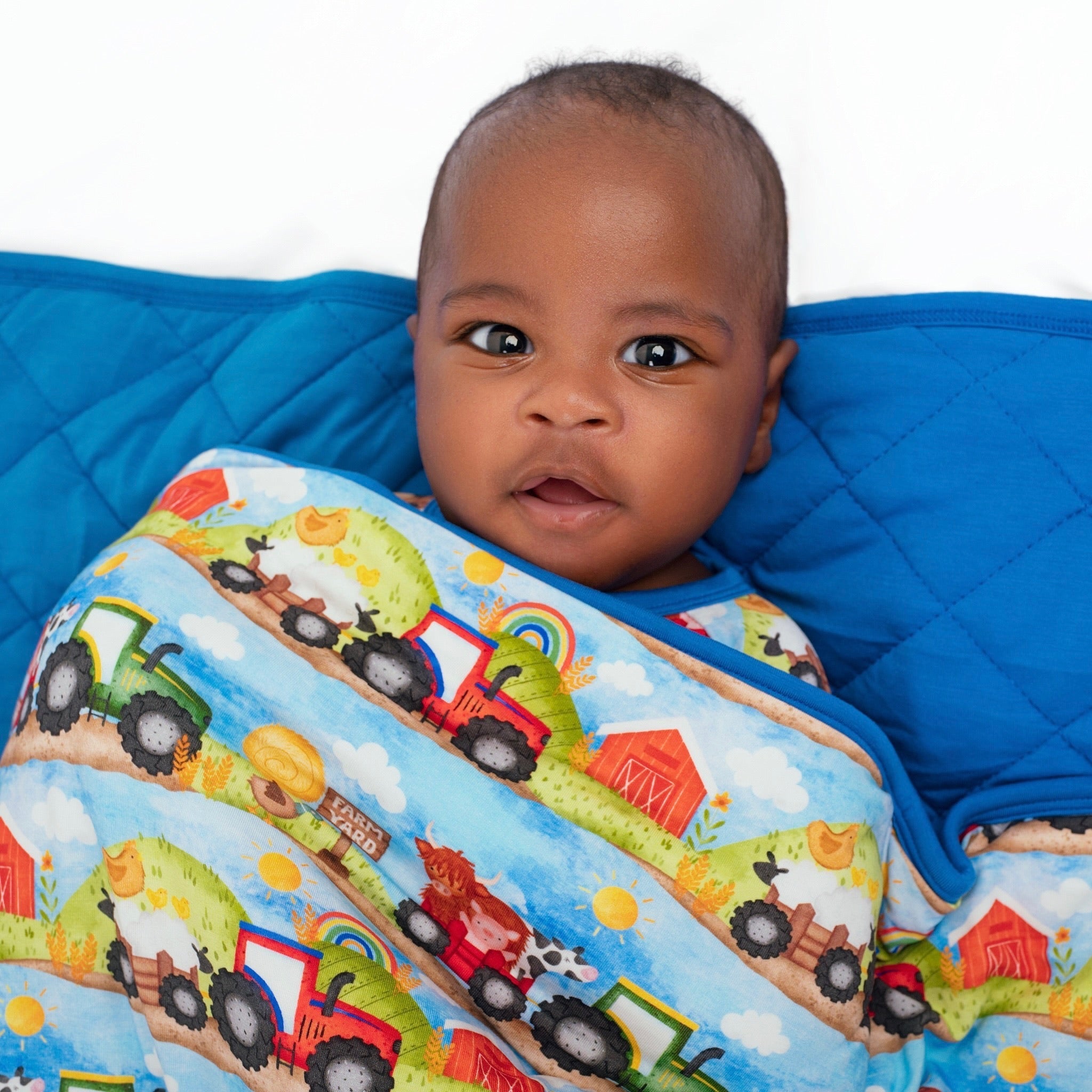 Farm Friends | Bamboo Quilted Mini Baby Blanket