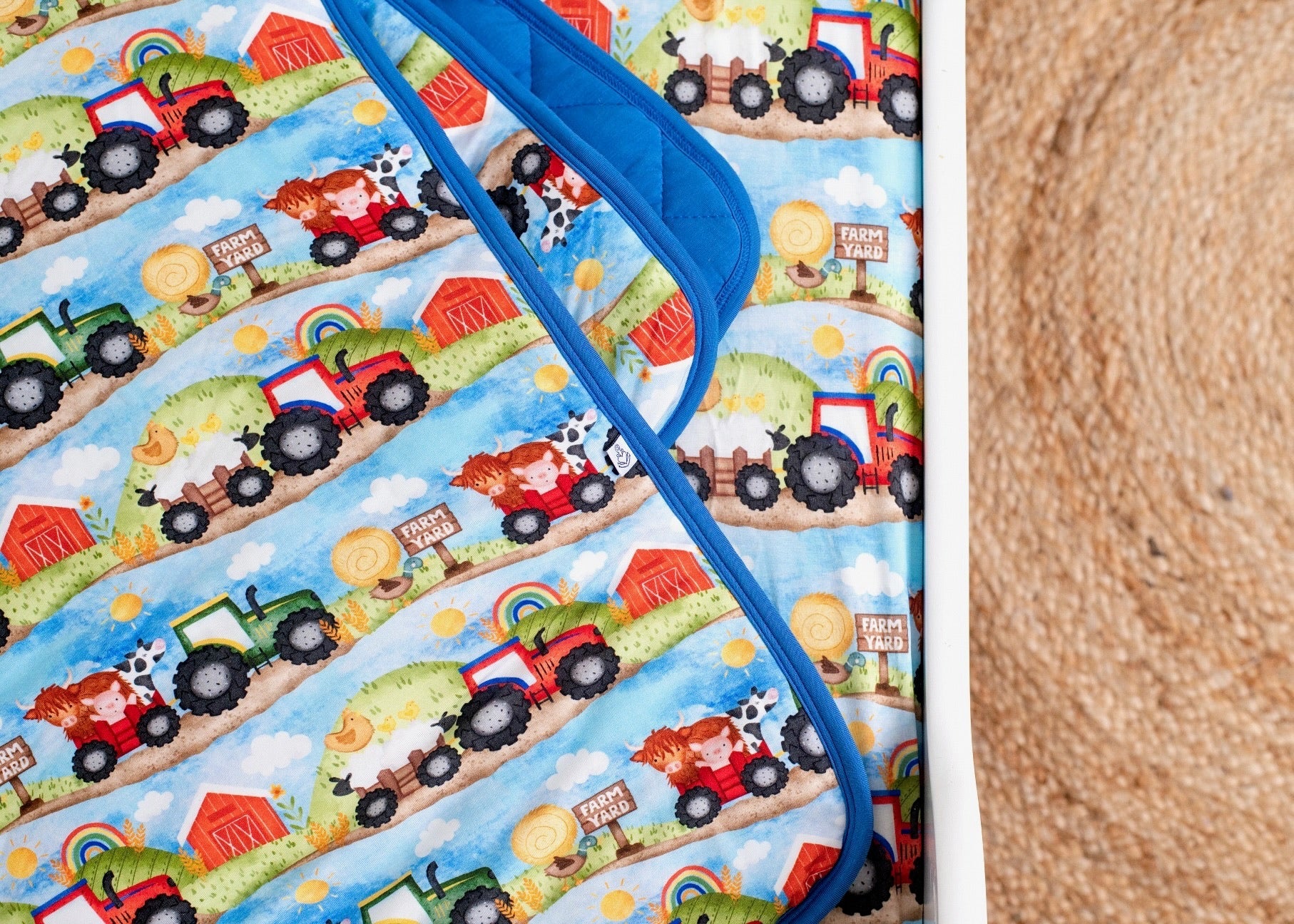 Farm Friends | Bamboo Quilted Mini Baby Blanket