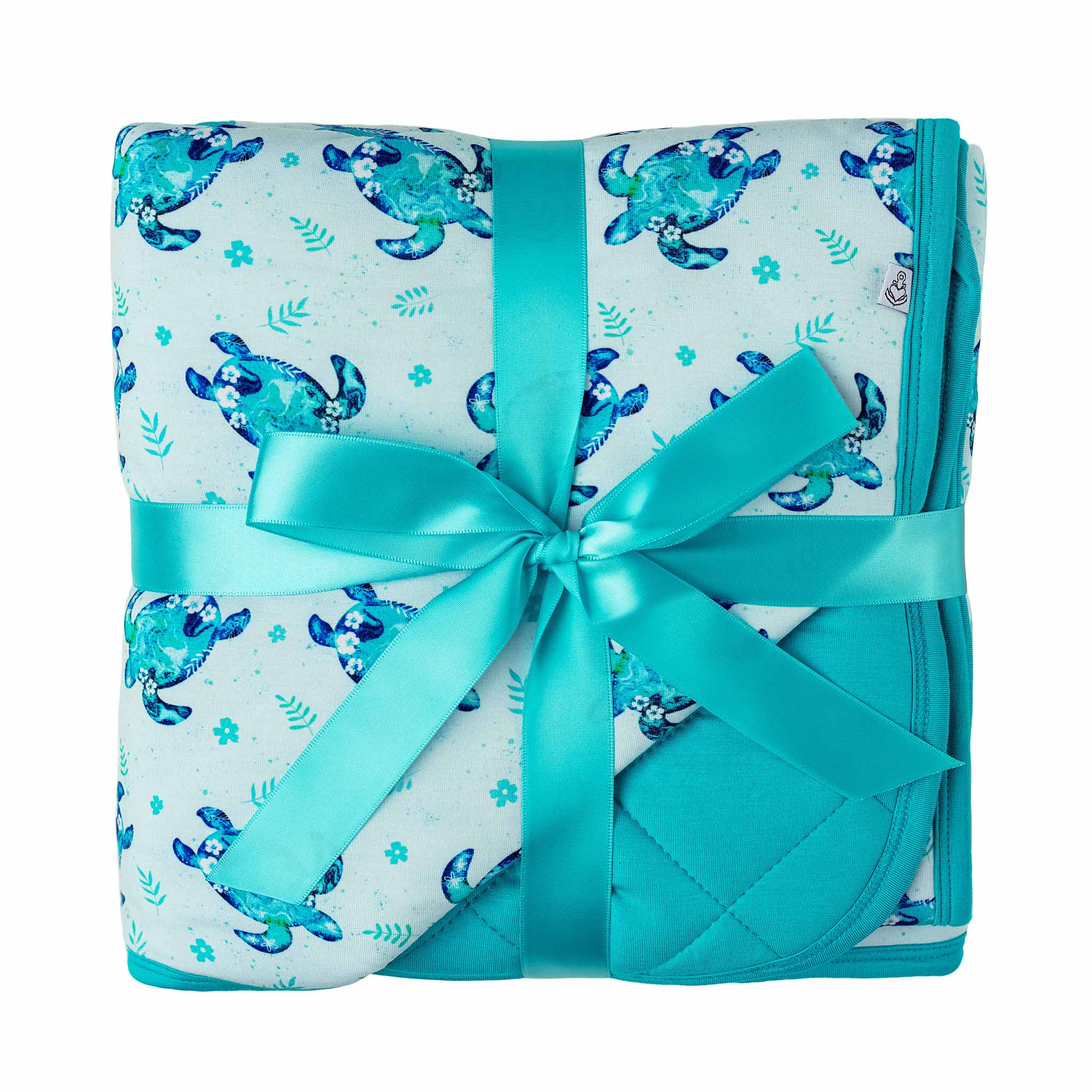 Sea Turtles | Mini Quilted Bamboo Baby Blanket