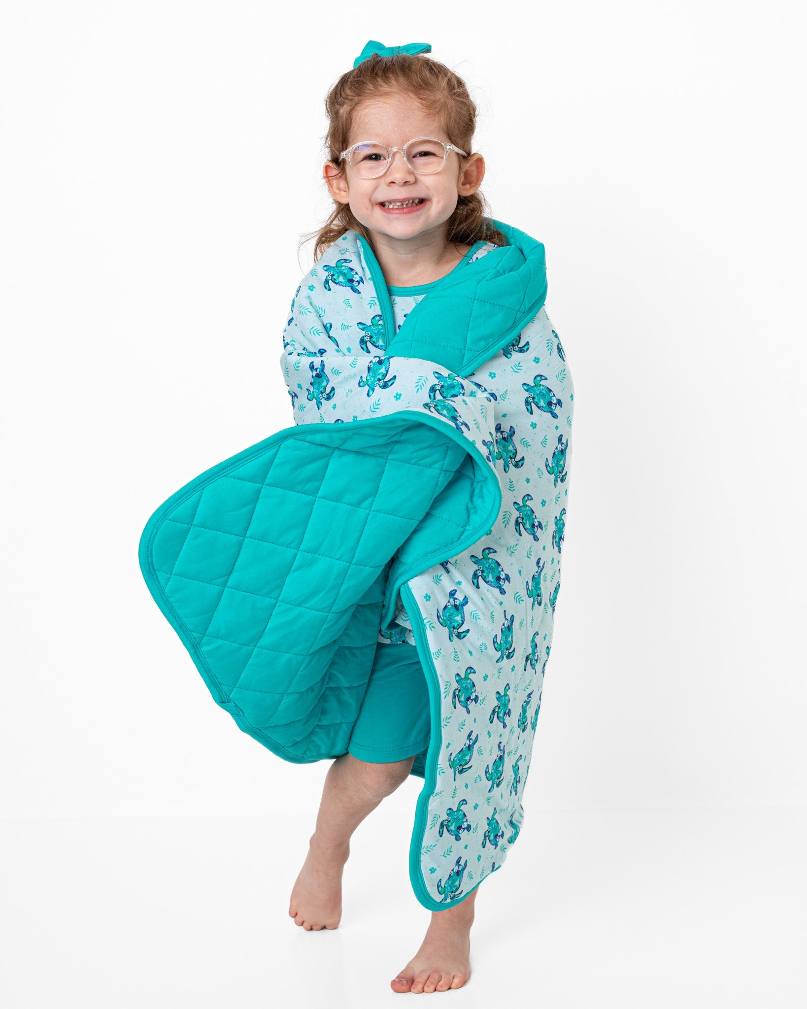 Sea Turtles | Mini Quilted Bamboo Baby Blanket