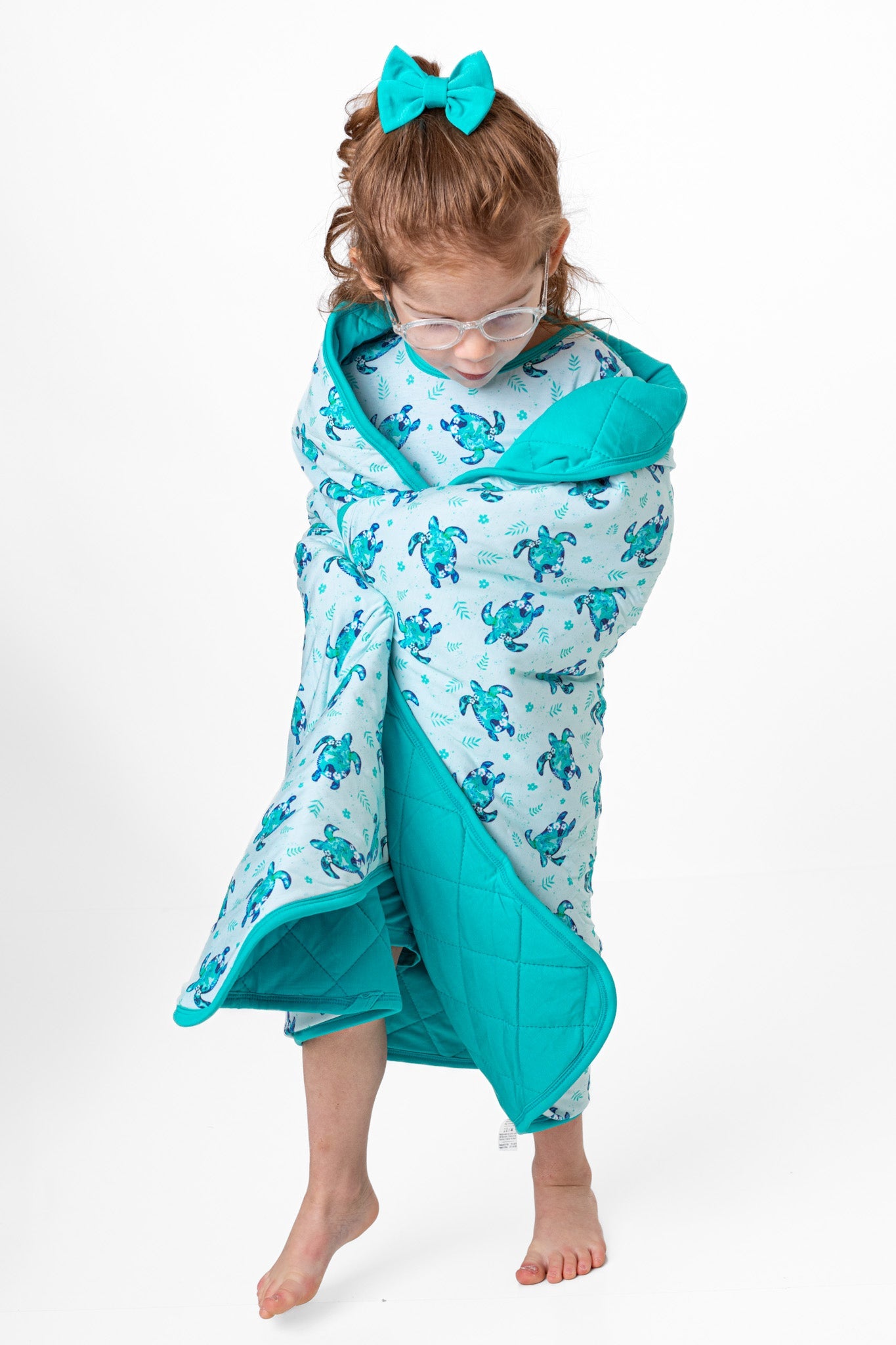 Sea Turtles | Mini Quilted Bamboo Baby Blanket