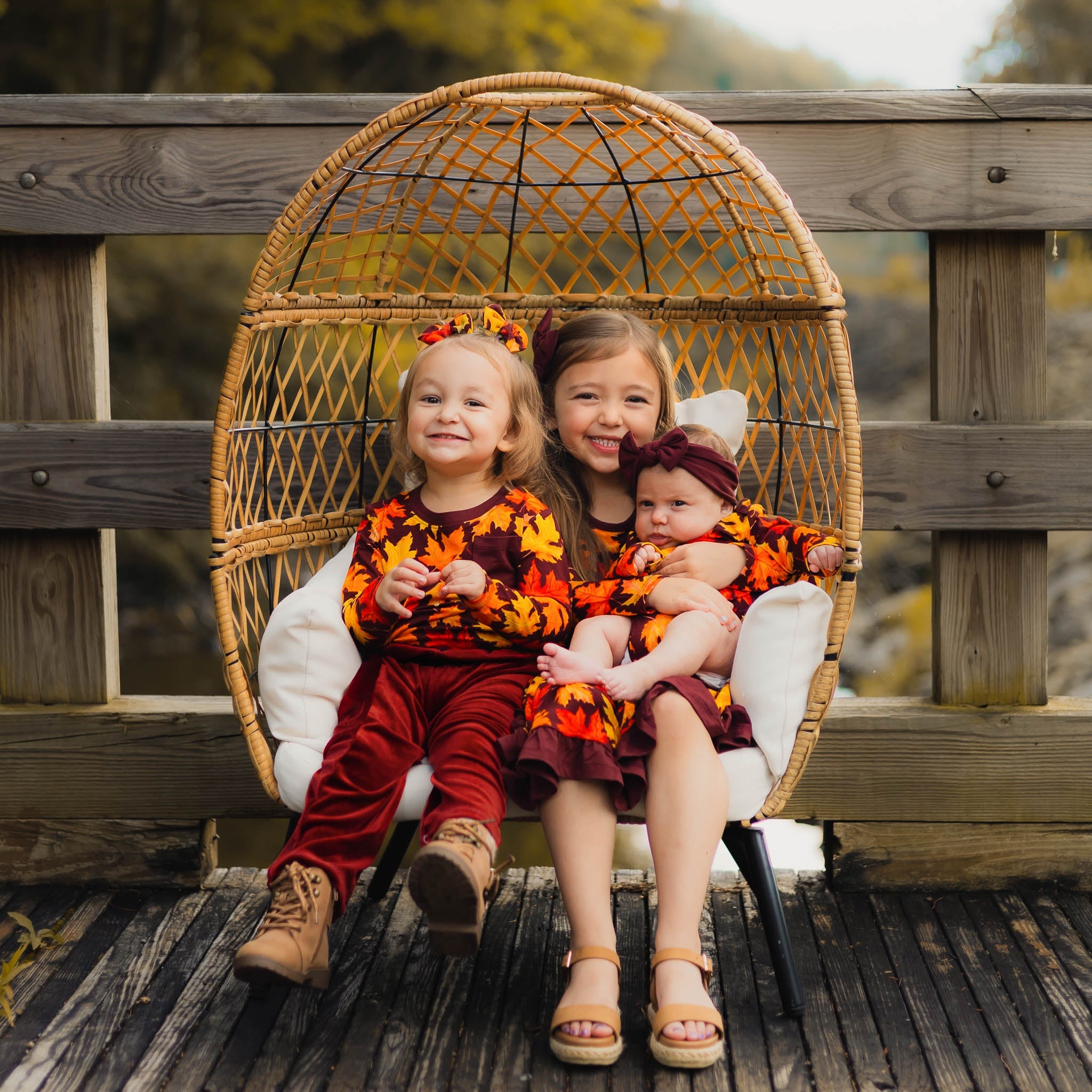 Autumn Leaves | Toddler & Girls Bamboo Ruffle Twirl Dress