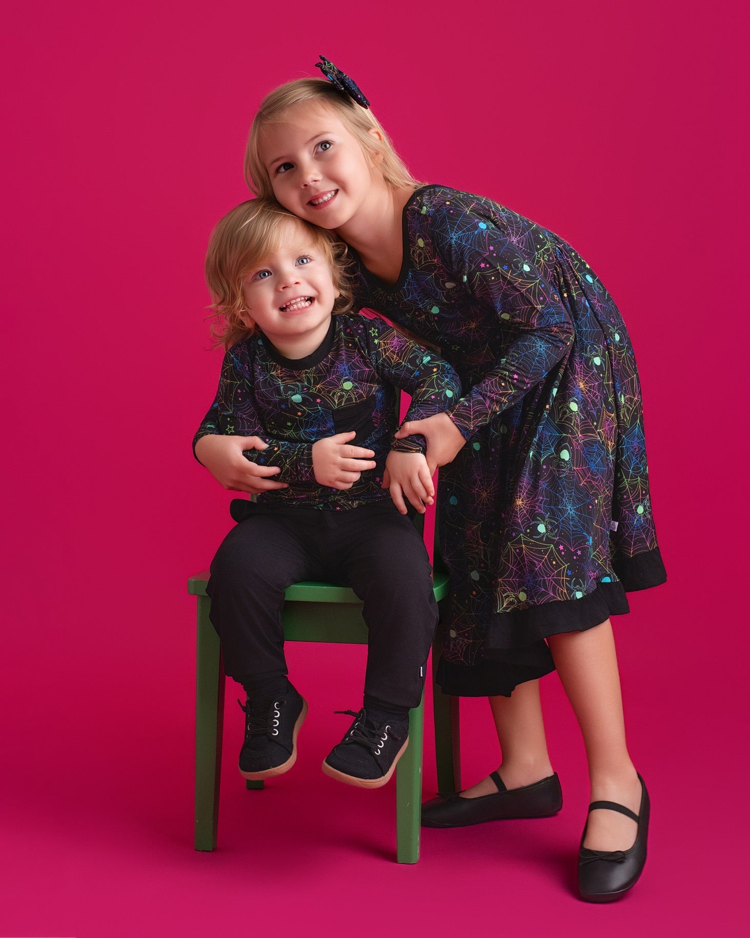 Halloween | Spooky Webs | Toddler & Girls Bamboo Ruffle Twirl Dress