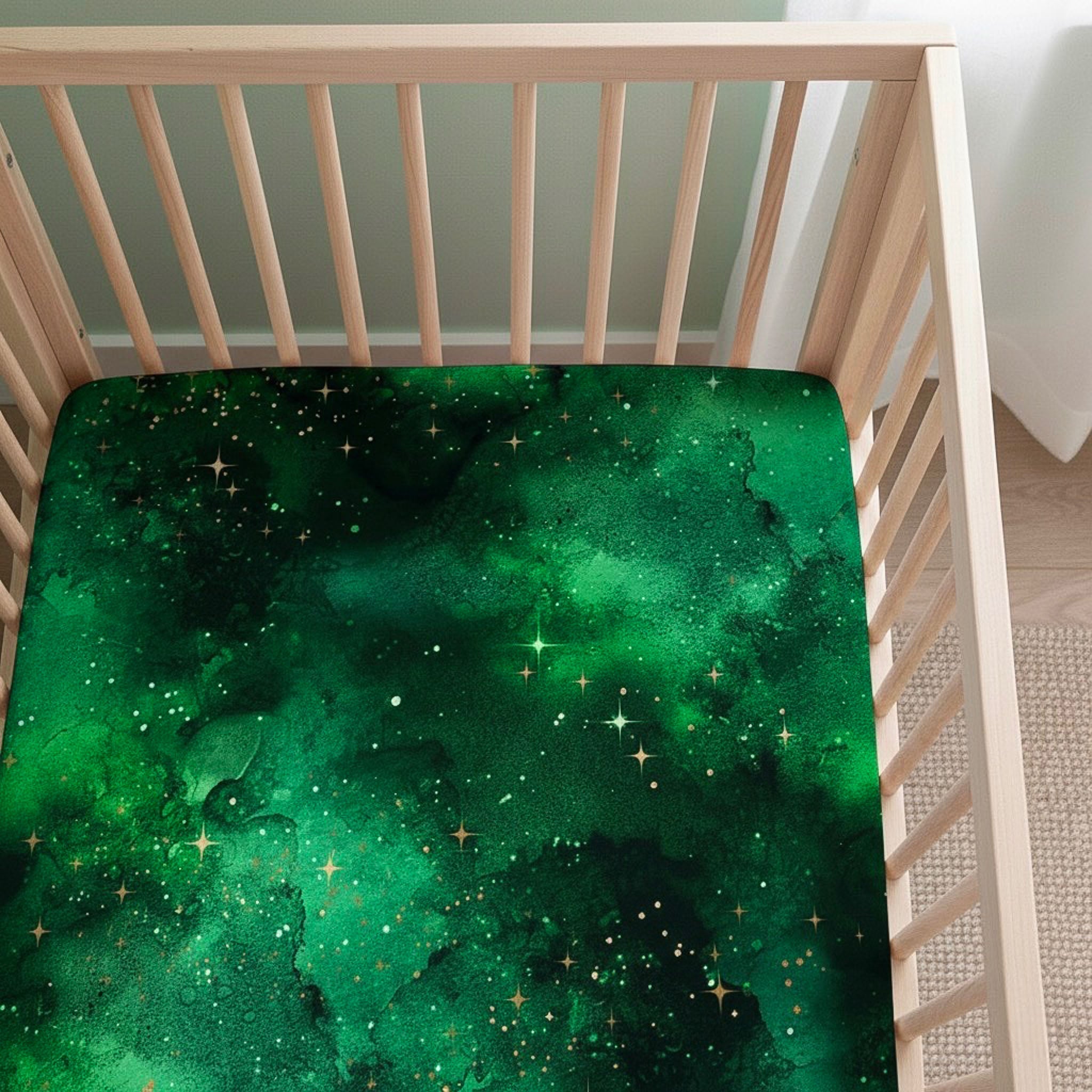 Wicked Cute | Green Galaxy Elixir | Bamboo Crib Sheet