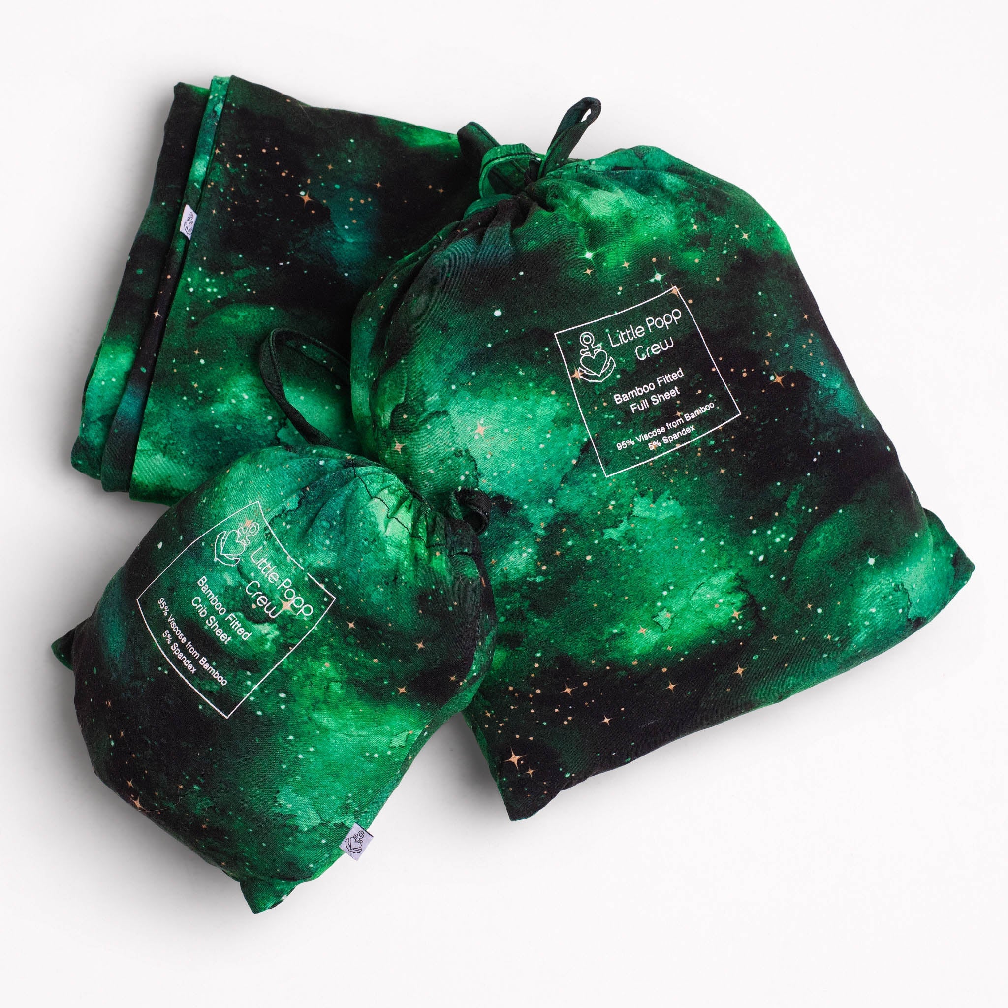 Wicked Cute | Green Galaxy Elixir | Bamboo Full Fitted Sheet