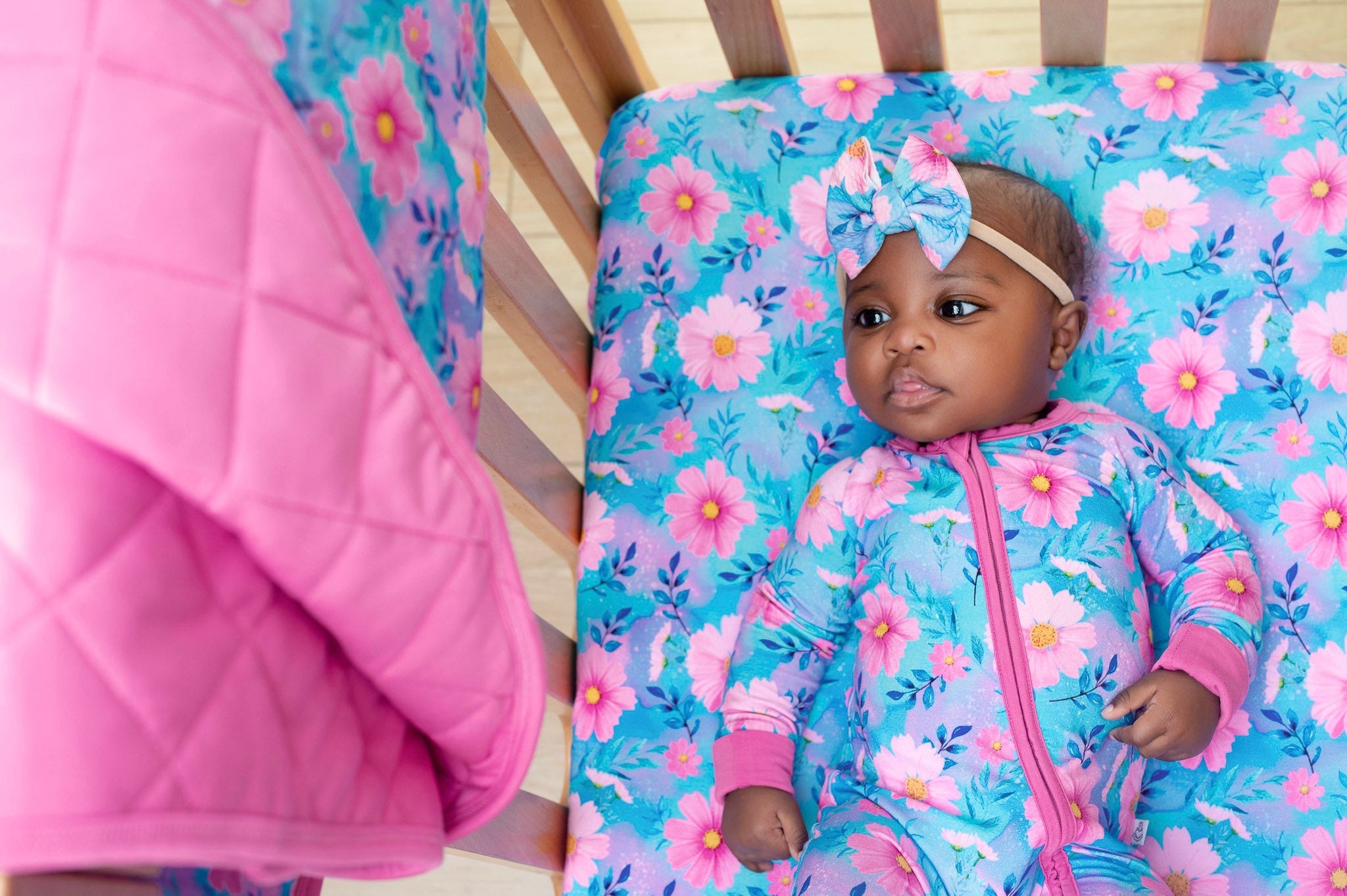 Dreamy Cosmos | Mini Quilted Bamboo Baby Blanket