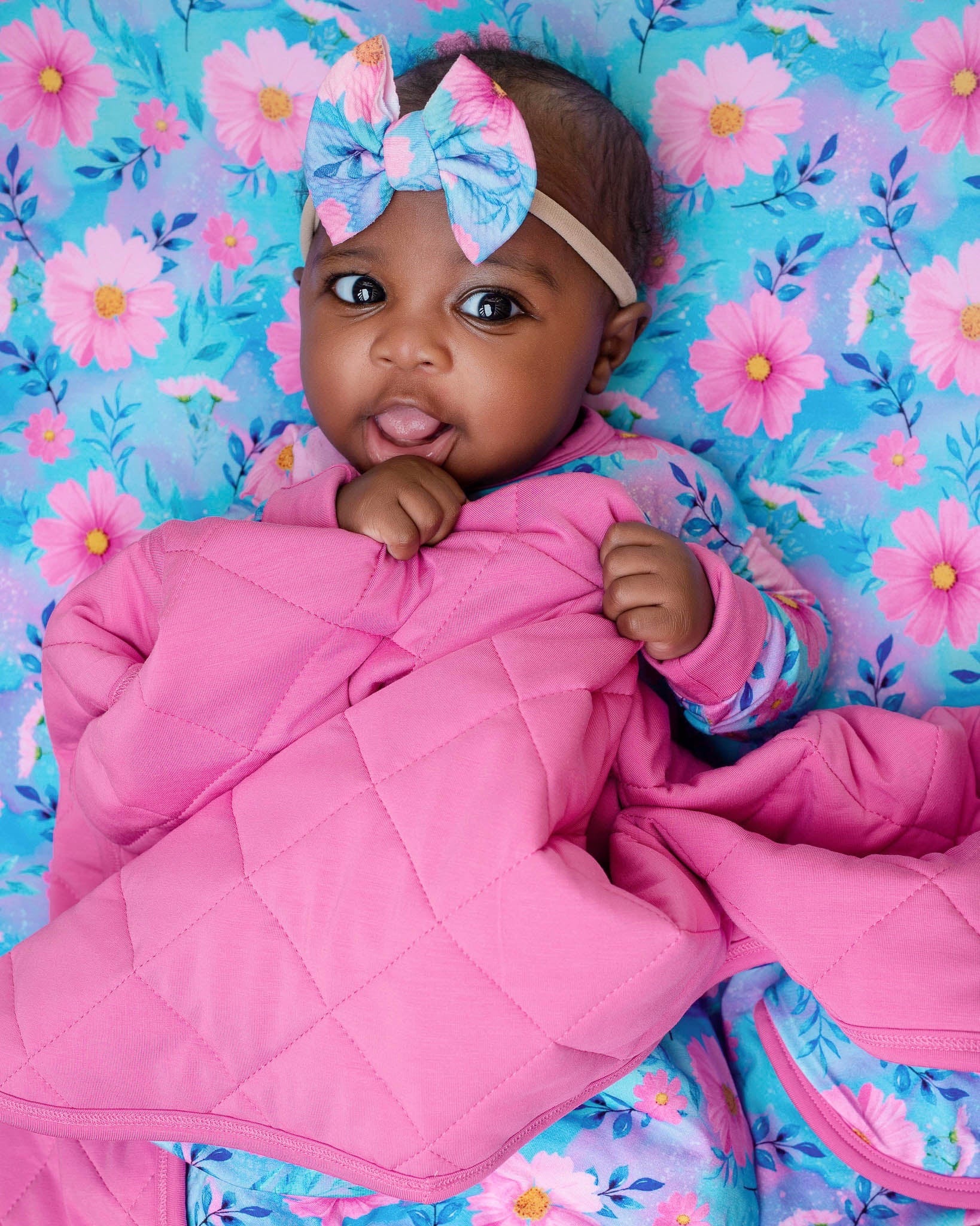 Dreamy Cosmos | Mini Quilted Bamboo Baby Blanket