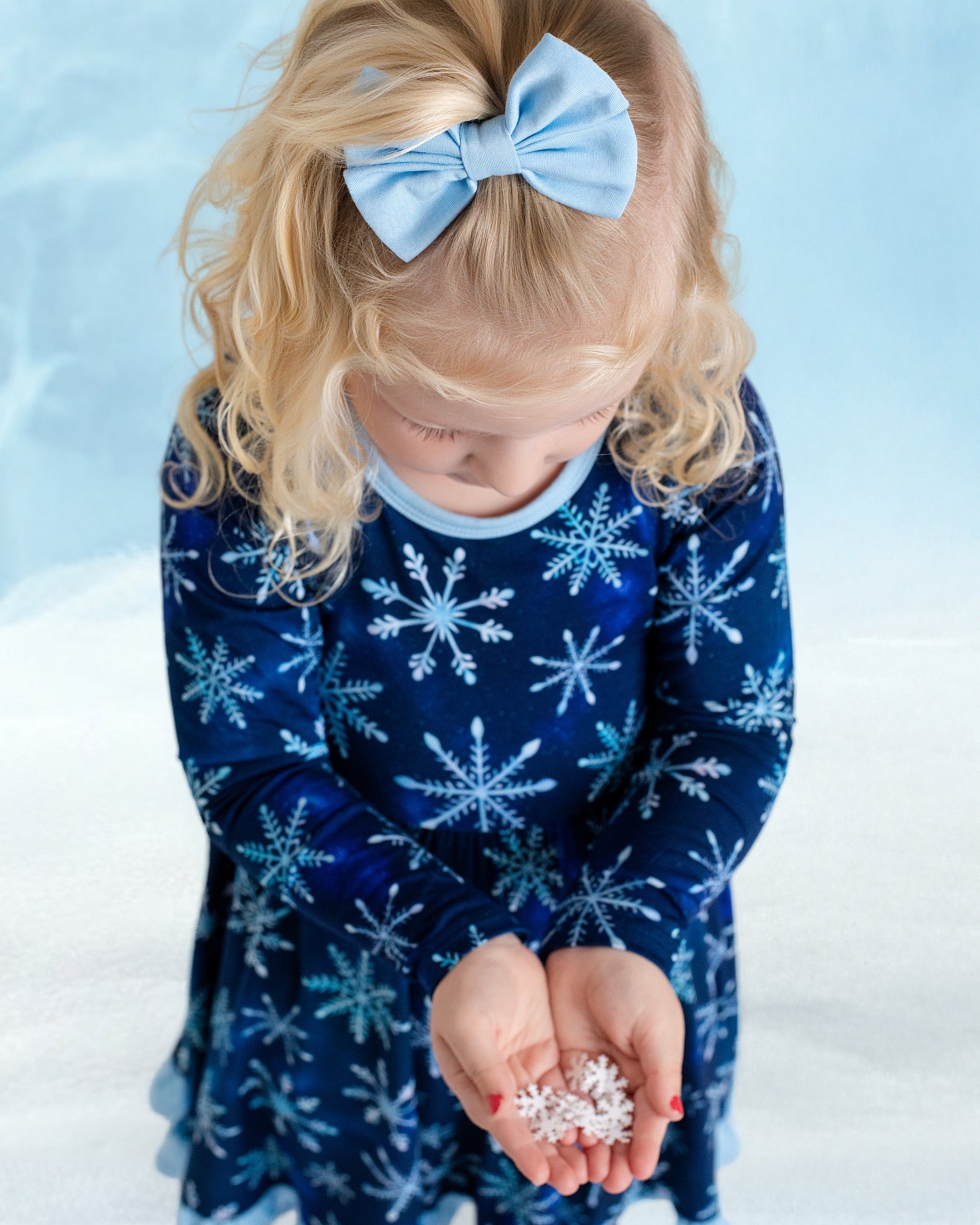 Icy Snowflakes | Bamboo Ruffle Twirl Dress