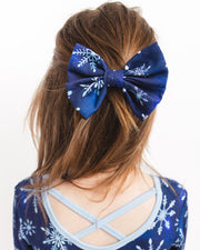 Icy Snowflakes | Large Clip Bow