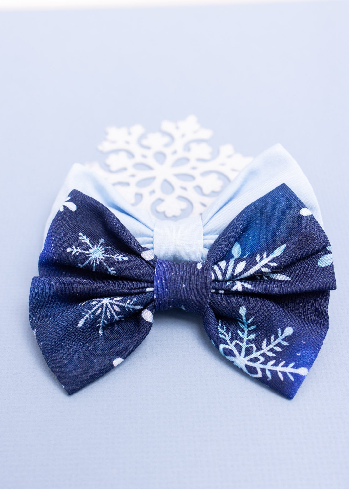 Icy Snowflakes | Large Clip Bow