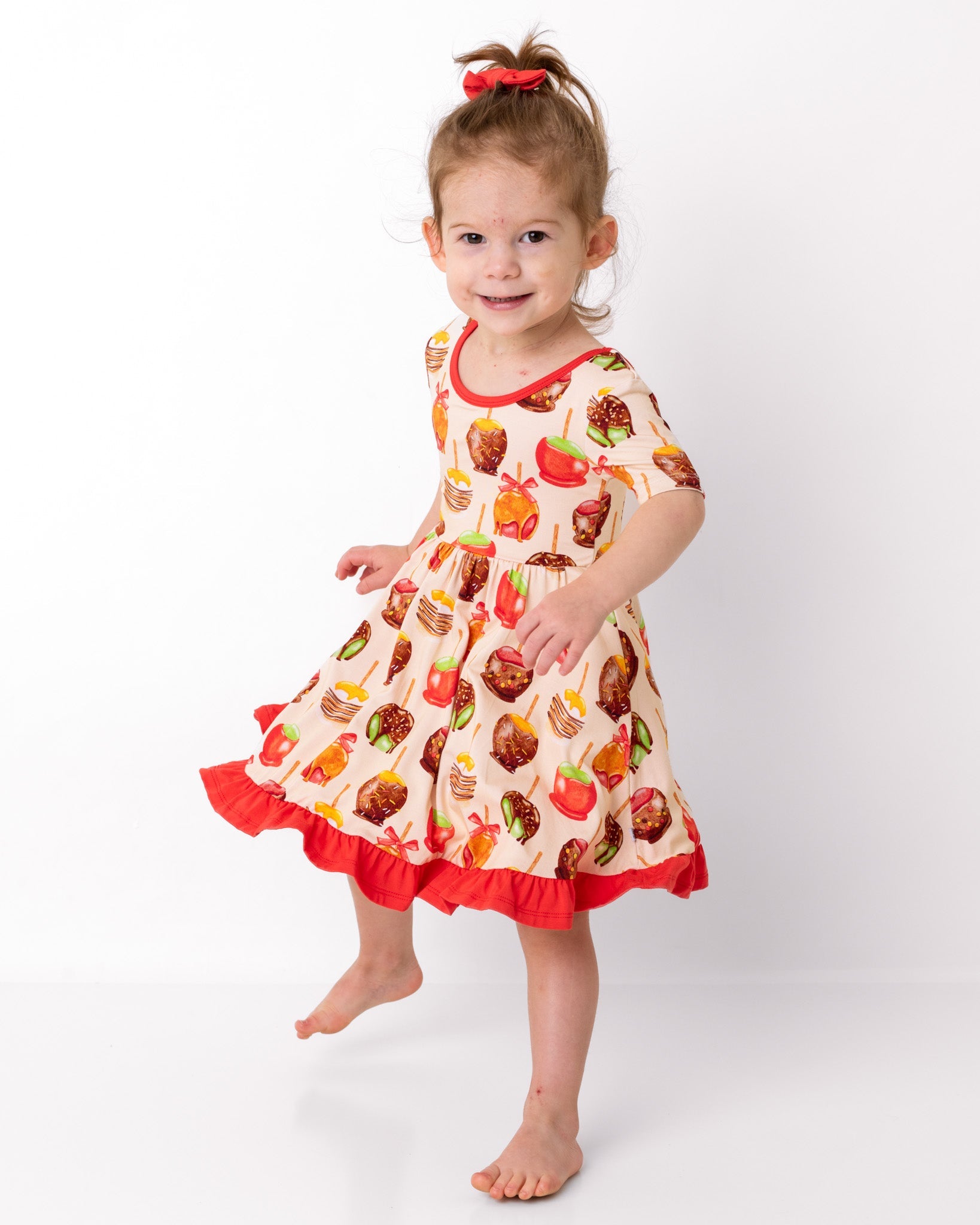 Candy Apples | Toddler & Girls Bamboo Ruffle Twirl Dress