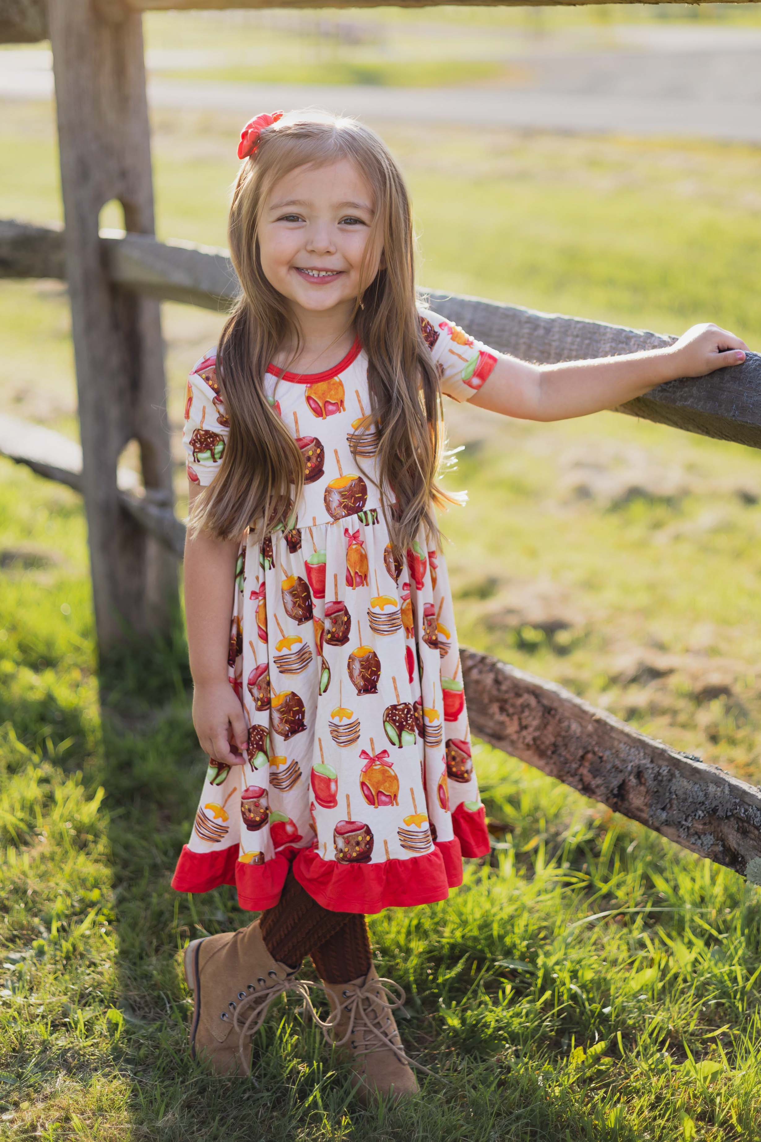 Candy Apples | Toddler & Girls Bamboo Ruffle Twirl Dress