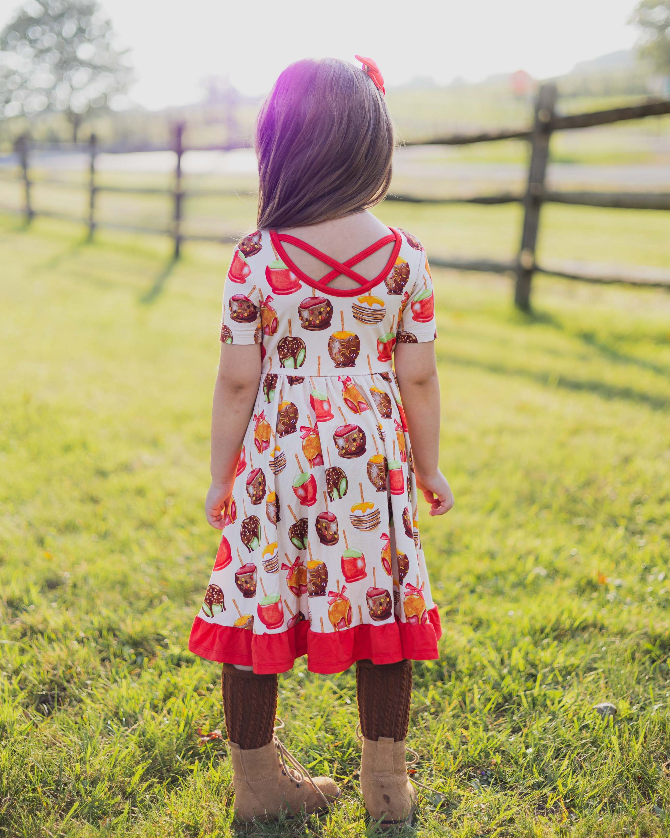 Candy Apples | Toddler & Girls Bamboo Ruffle Twirl Dress