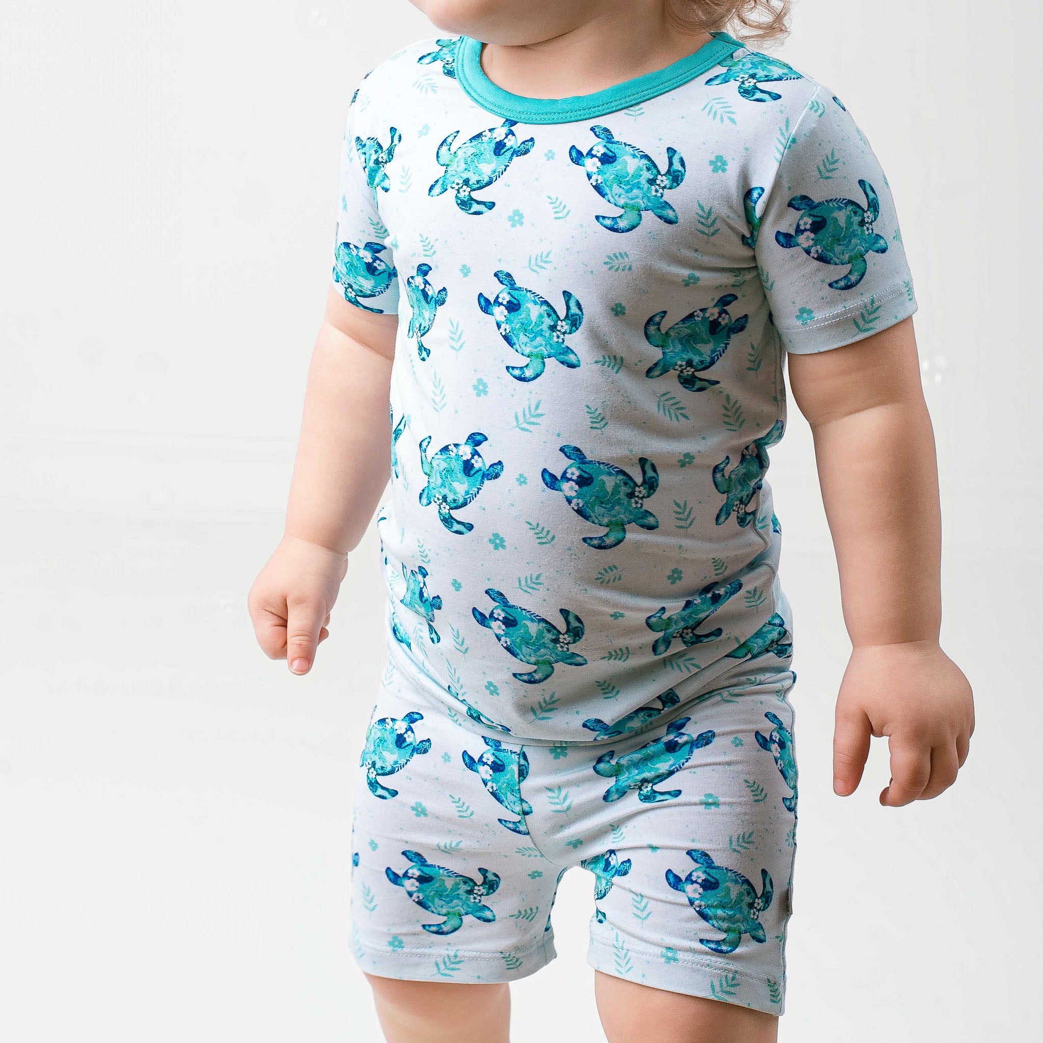 Sea Turtles | Two-piece Bamboo Short Sleeve Toddler & Kids Set