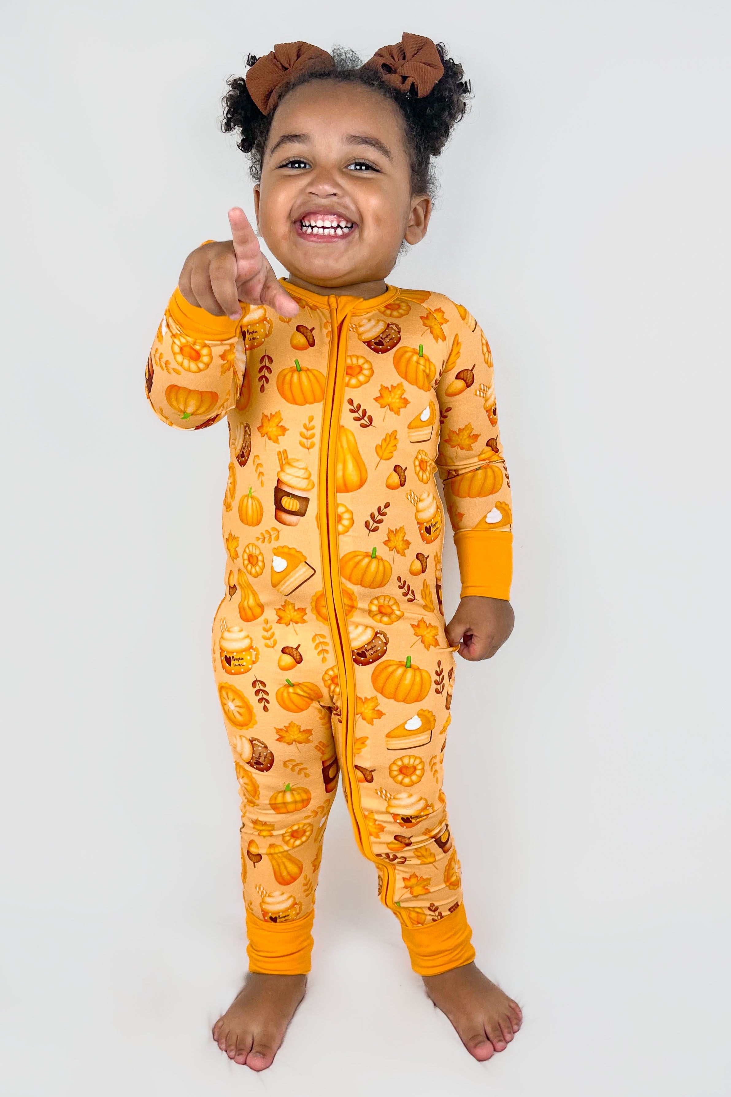 Pumpkin Lover | Convertible Bamboo Zipper Baby Pajamas