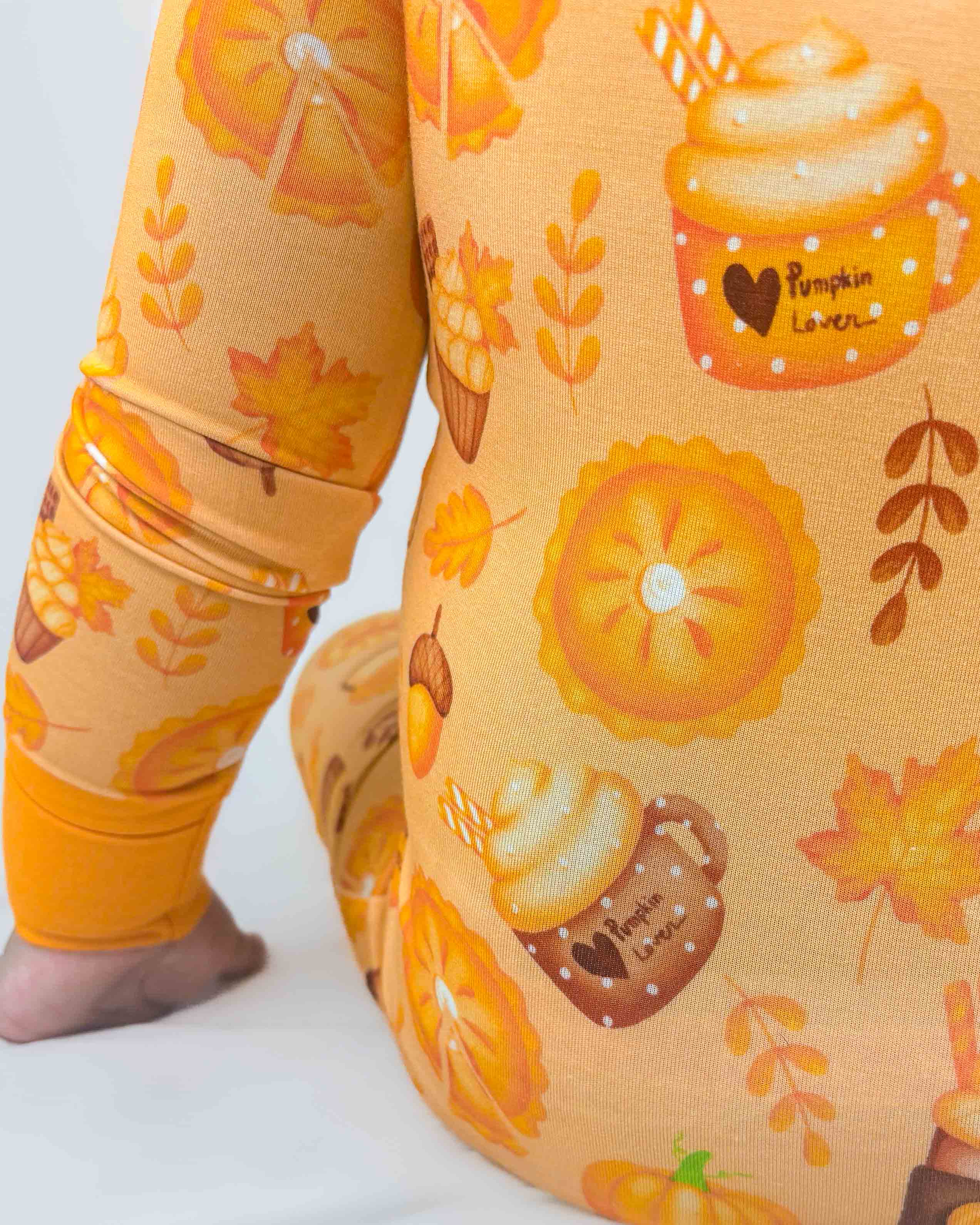 Pumpkin Lover | Convertible Bamboo Zipper Baby Pajamas