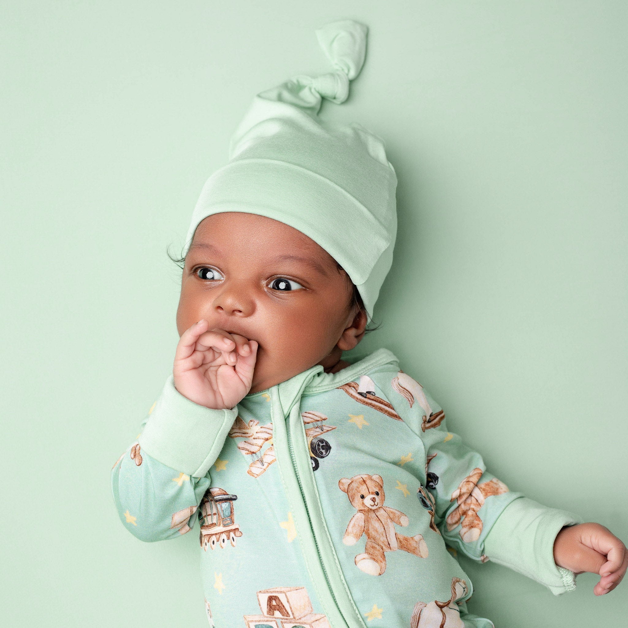Jade | Bamboo Newborn Baby Knotted Hat